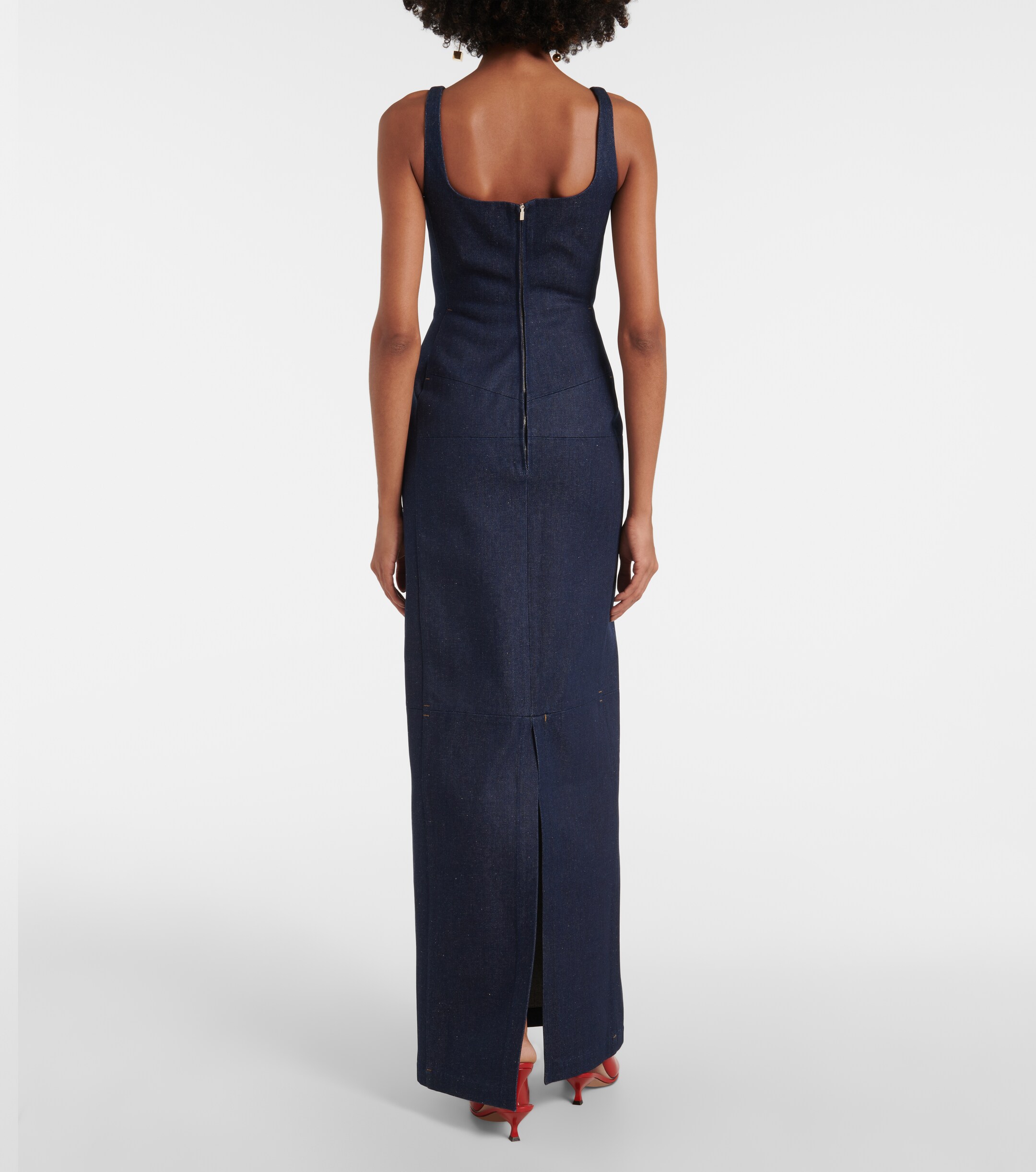 Jacquemus La Robe De-Nîmes Spoglio denim bustier dress thumbnail
