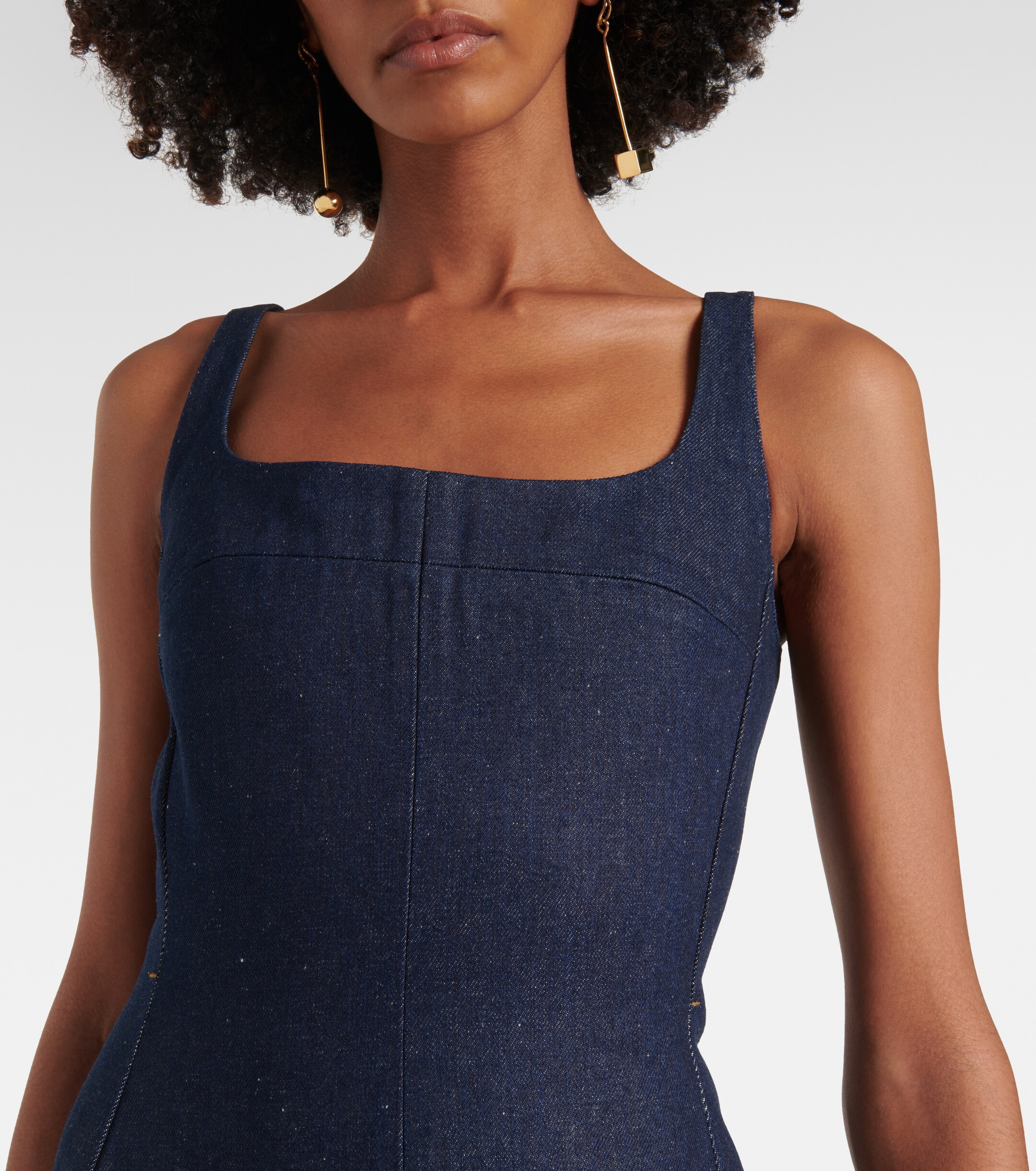 Jacquemus La Robe De-Nîmes Spoglio denim bustier dress thumbnail