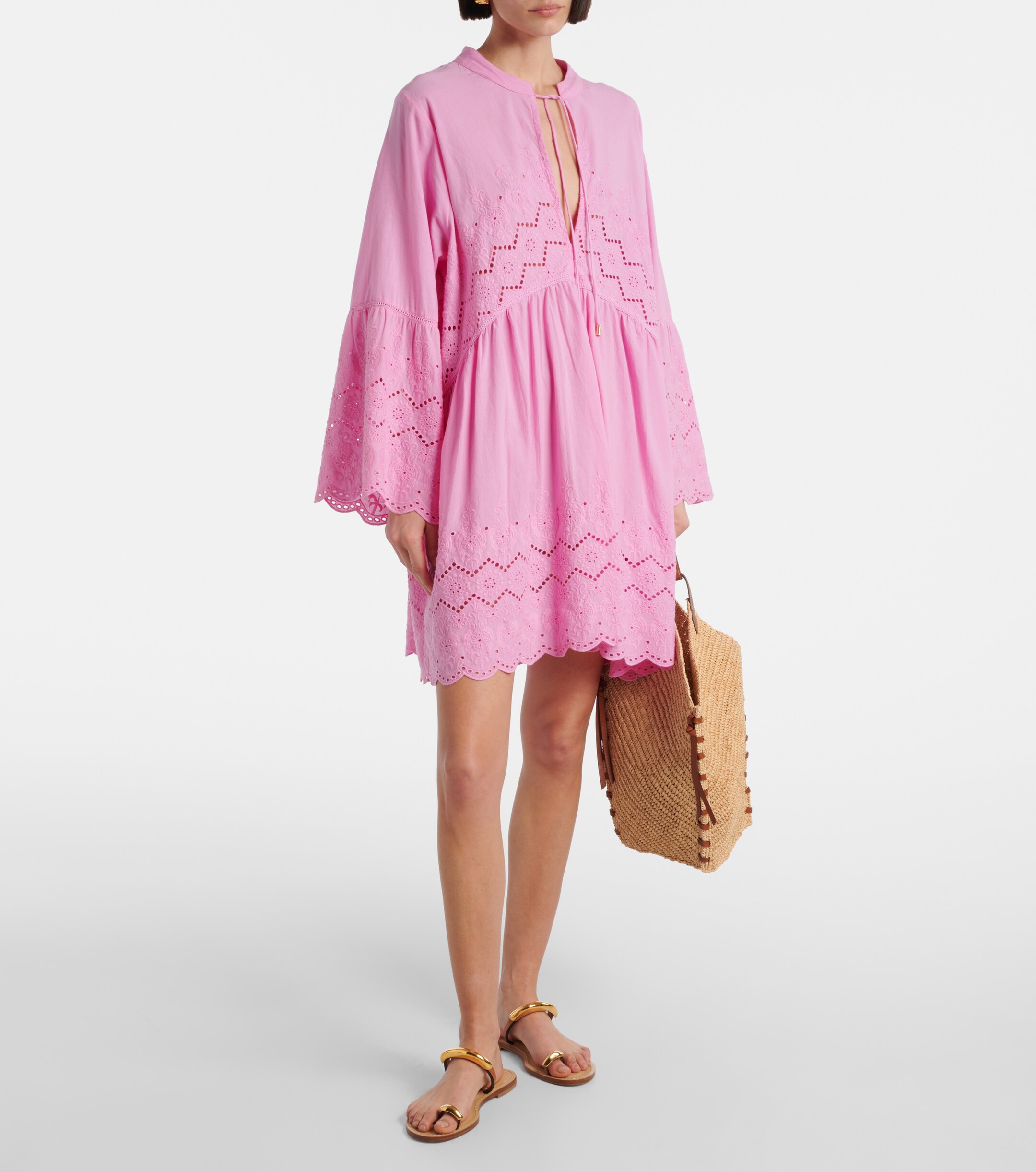 Melissa Odabash Melissa Odabash Sebenna embroidered cotton kaftan
