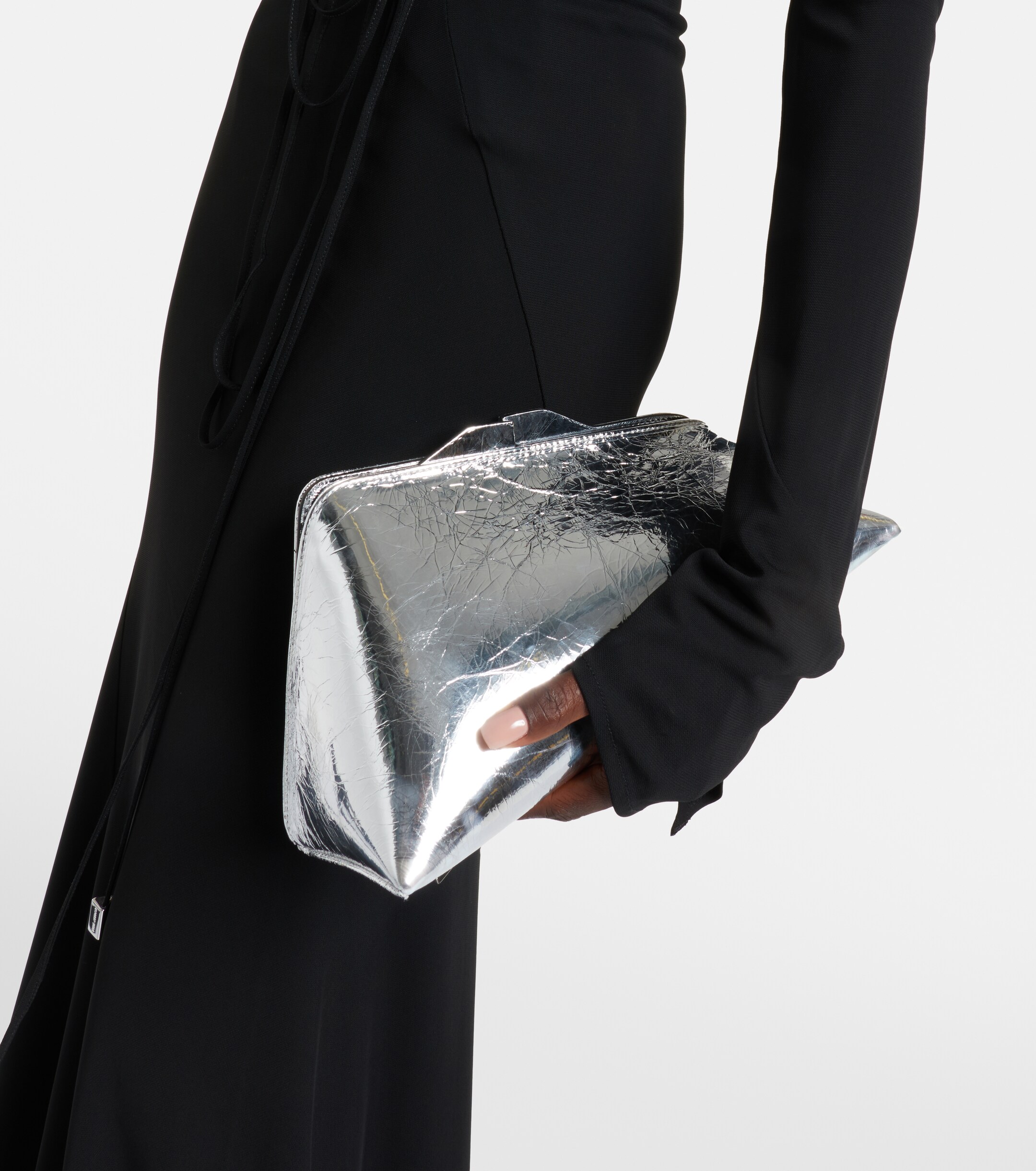 THE ATTICO 8.30 PM oversized leather clutch