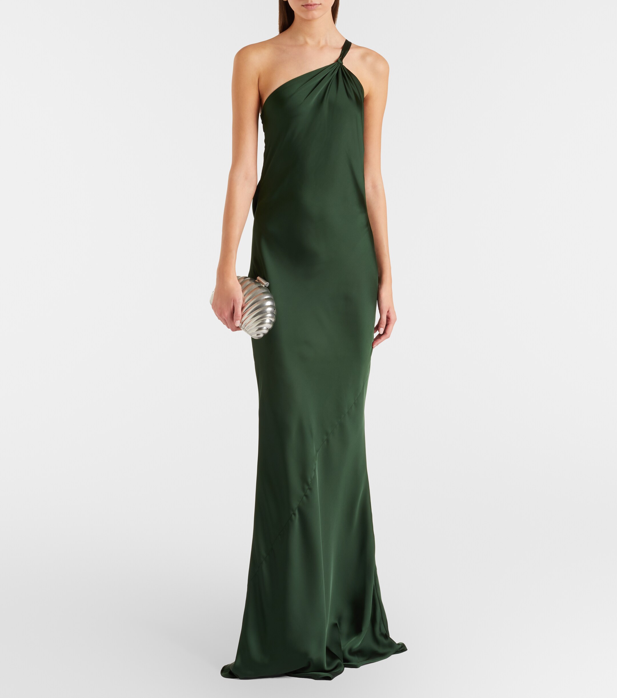 Norma Kamali - One-shoulder satin gown | Plush