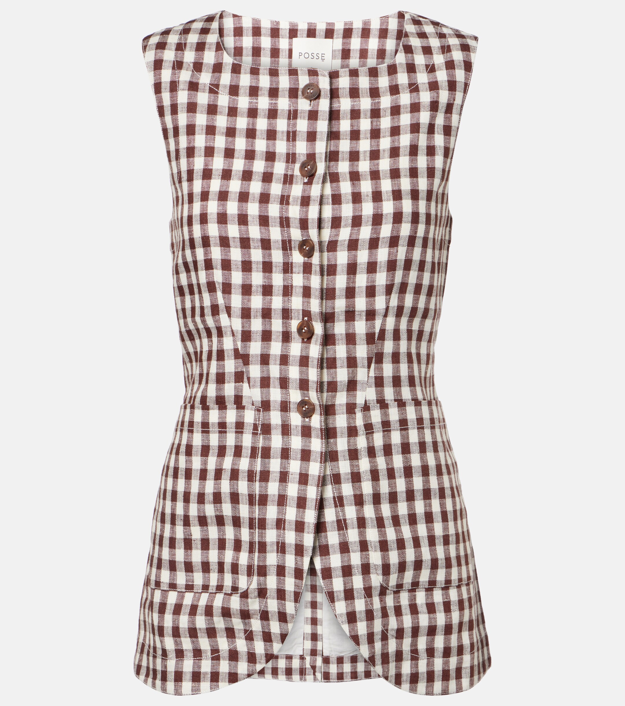 POSSE Romeo gingham linen vest 
