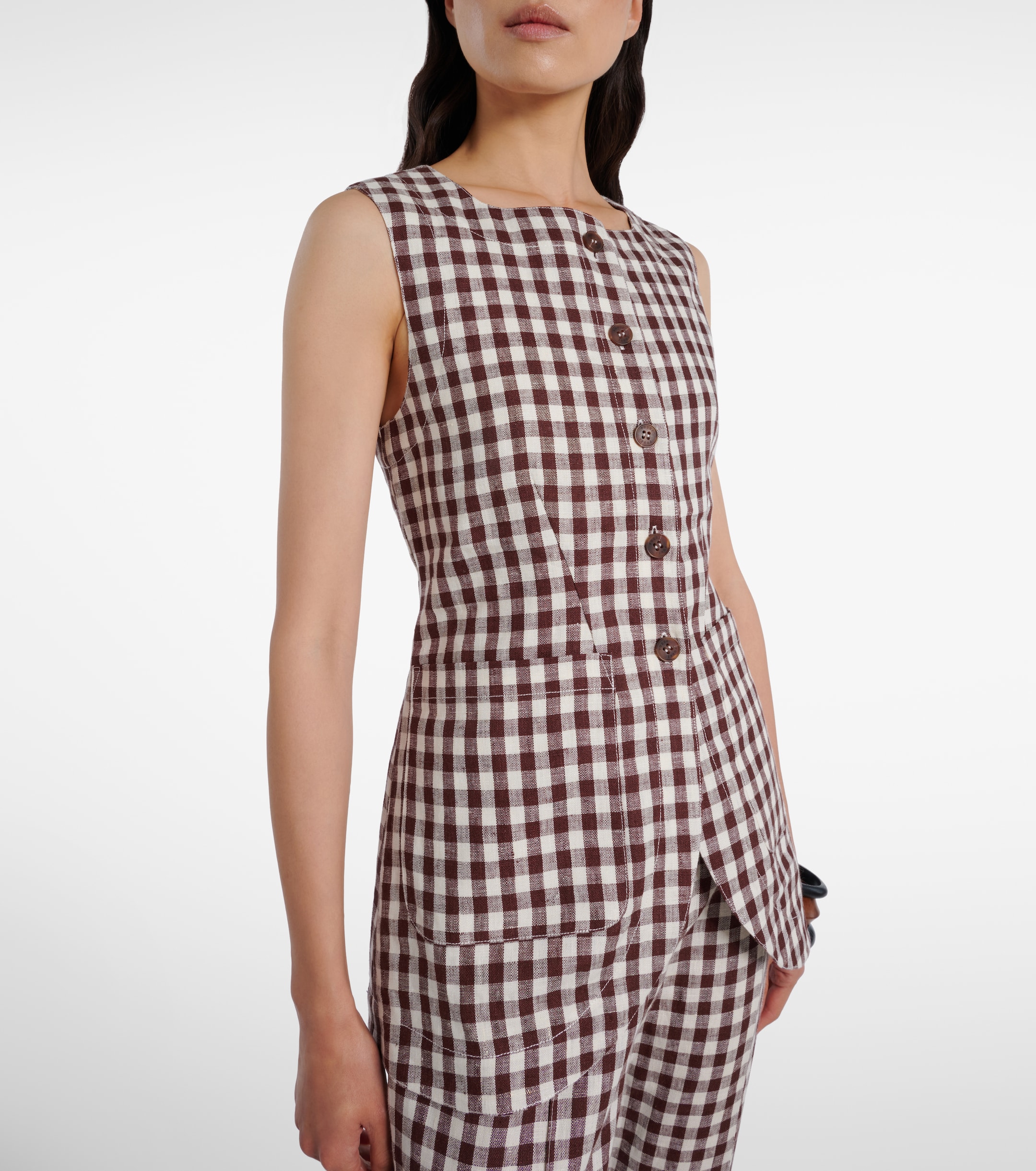 POSSE Romeo gingham linen vest 