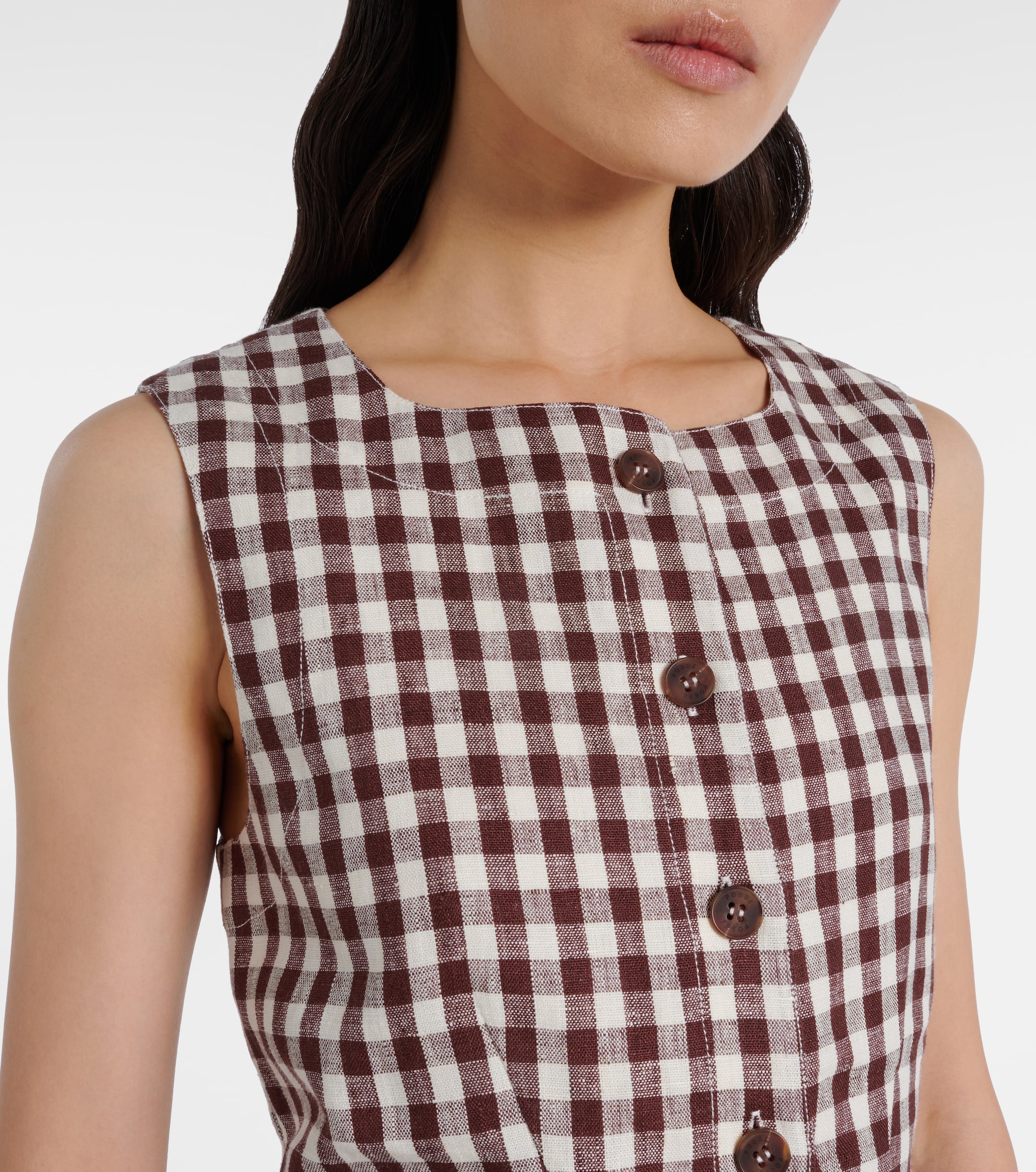 POSSE Romeo gingham linen vest 