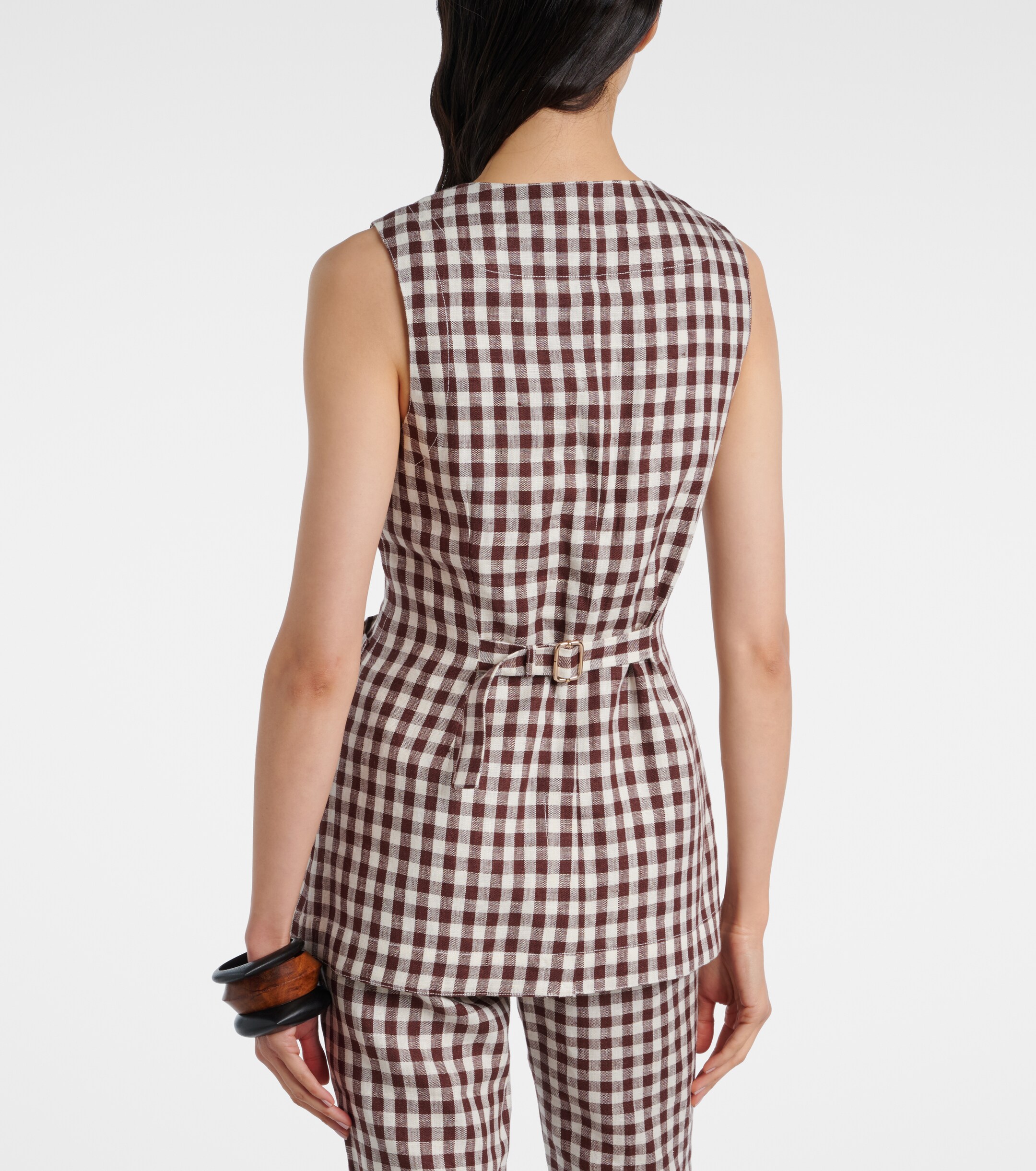 POSSE Romeo gingham linen vest 