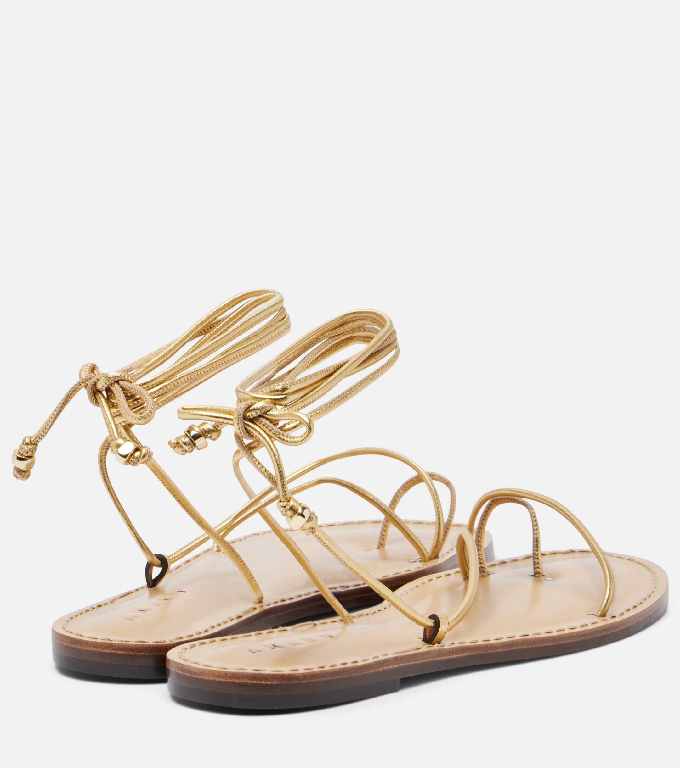 AMANU Amanu Karima metallic leather sandals