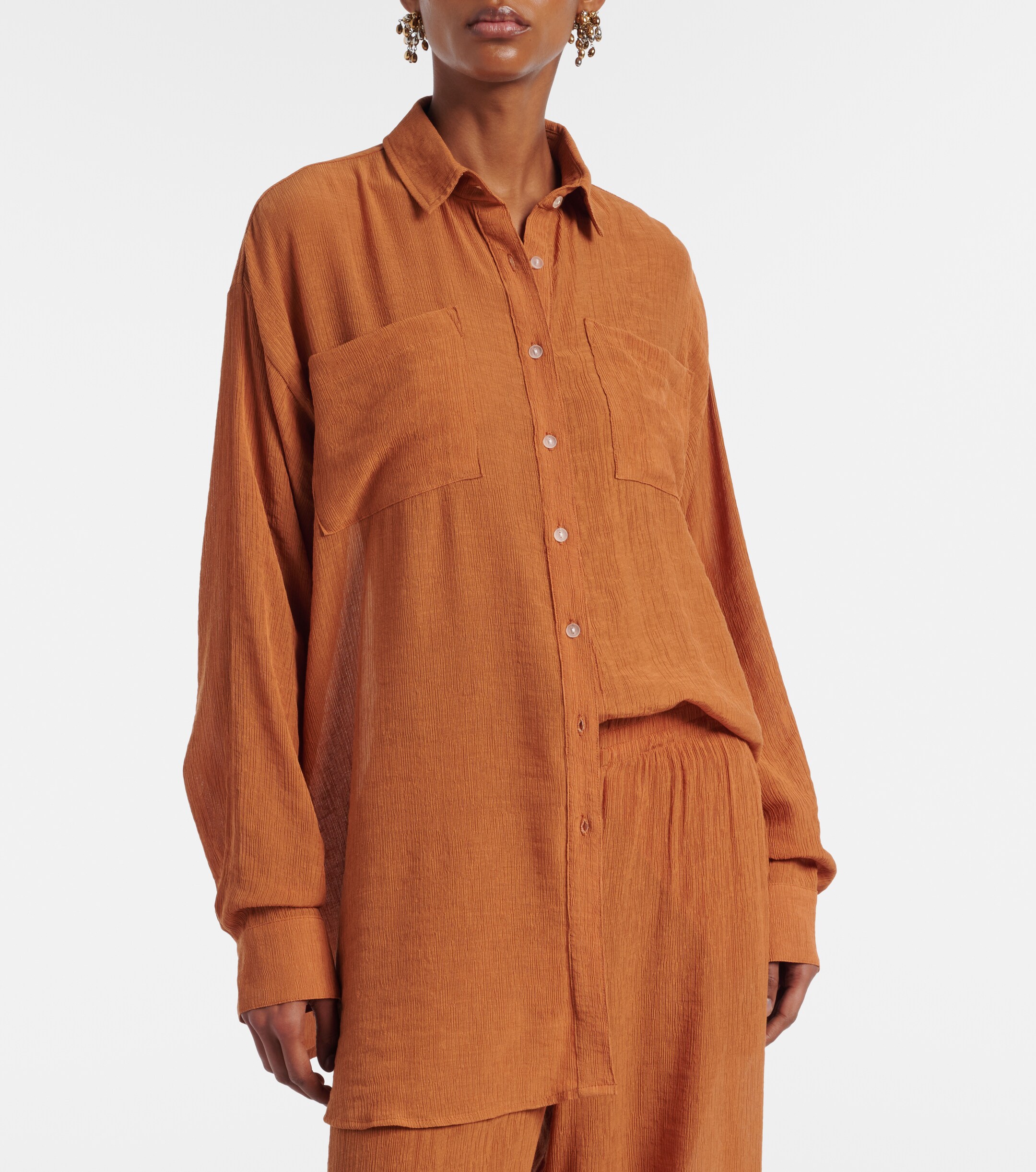 Jade Swim Mika seersucker shirt