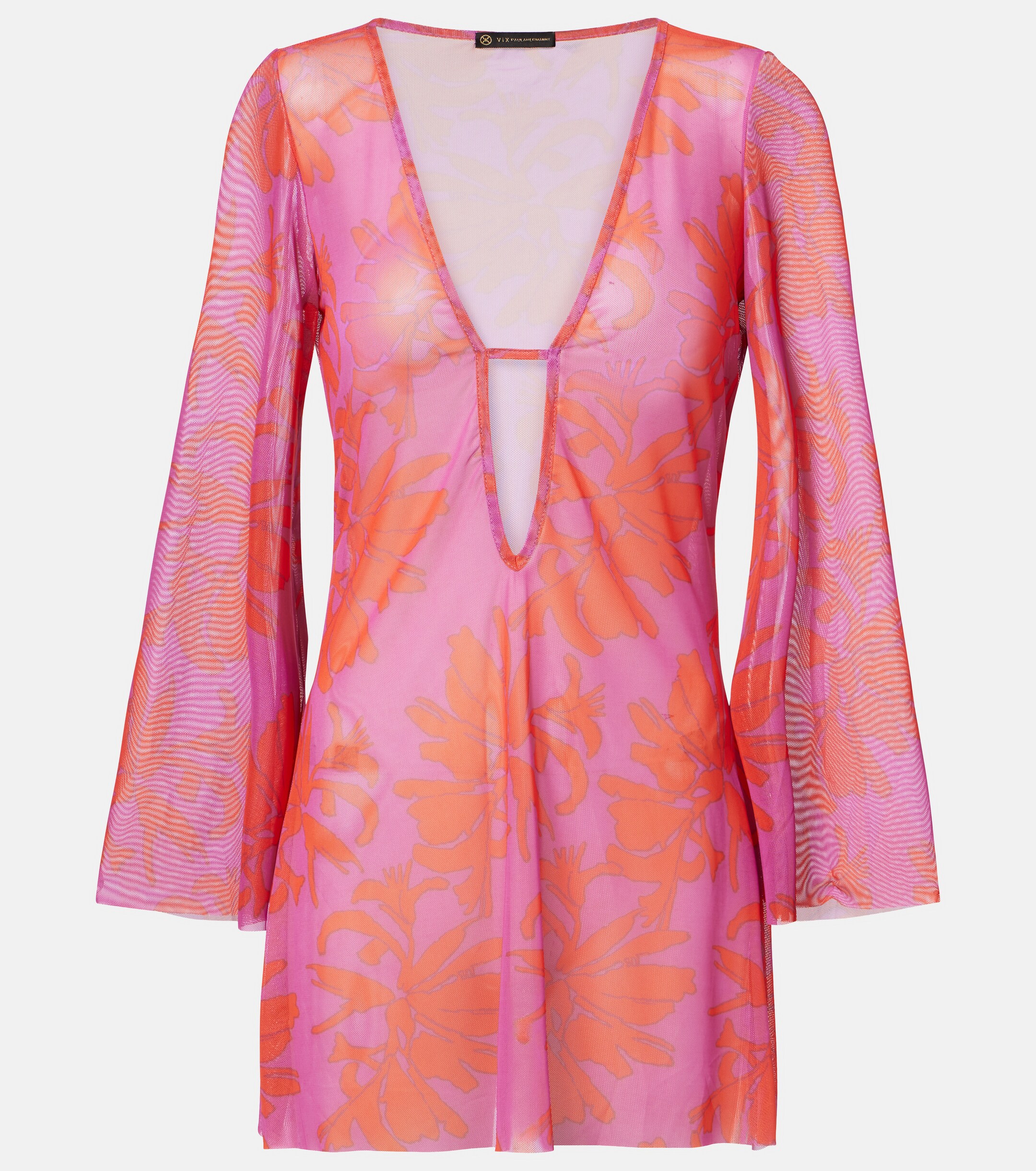 VIX PAULA HERMANNY ViX Paula Hermanny Lidi floral sheer beach dress