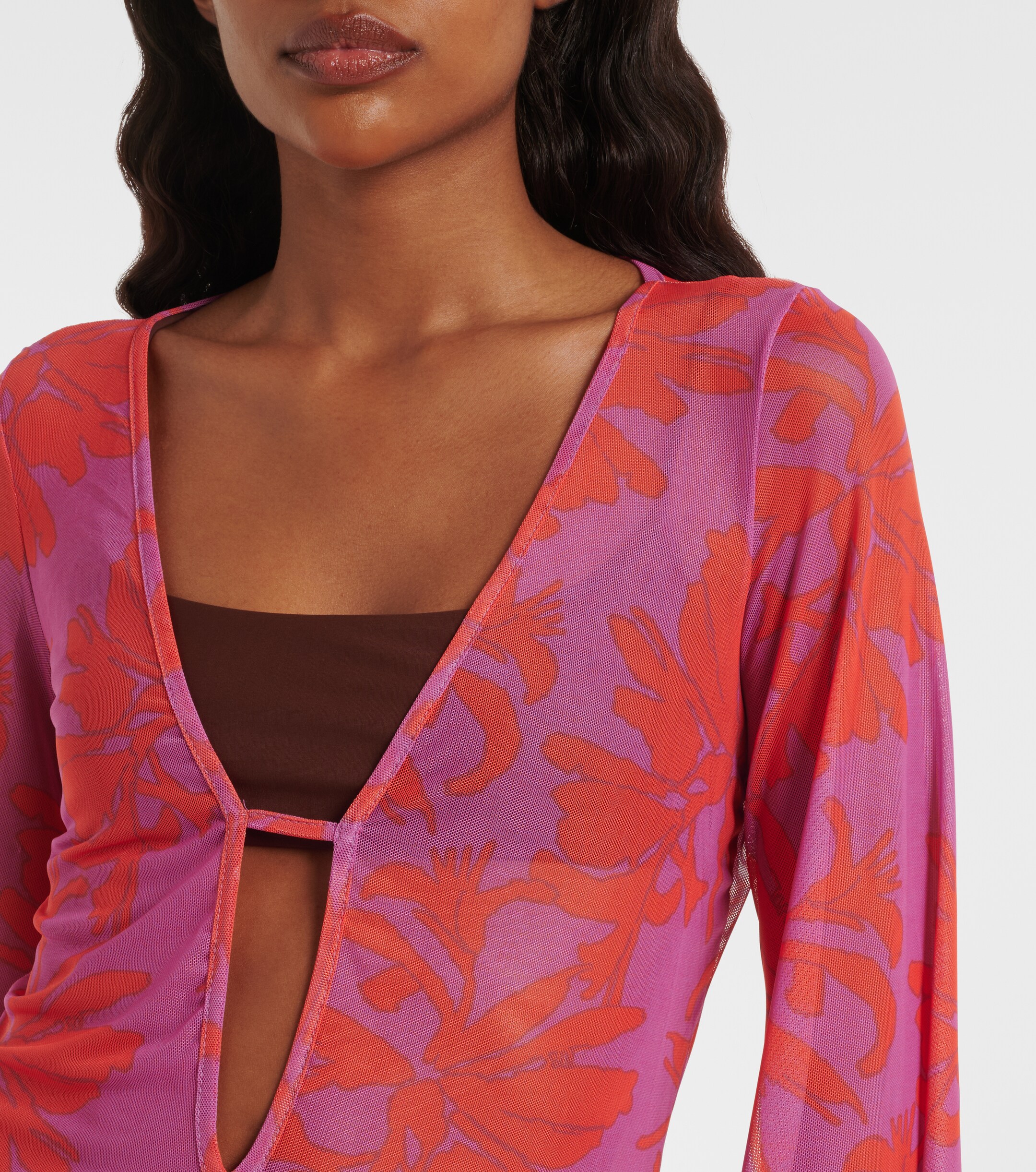 VIX PAULA HERMANNY ViX Paula Hermanny Lidi floral sheer beach dress
