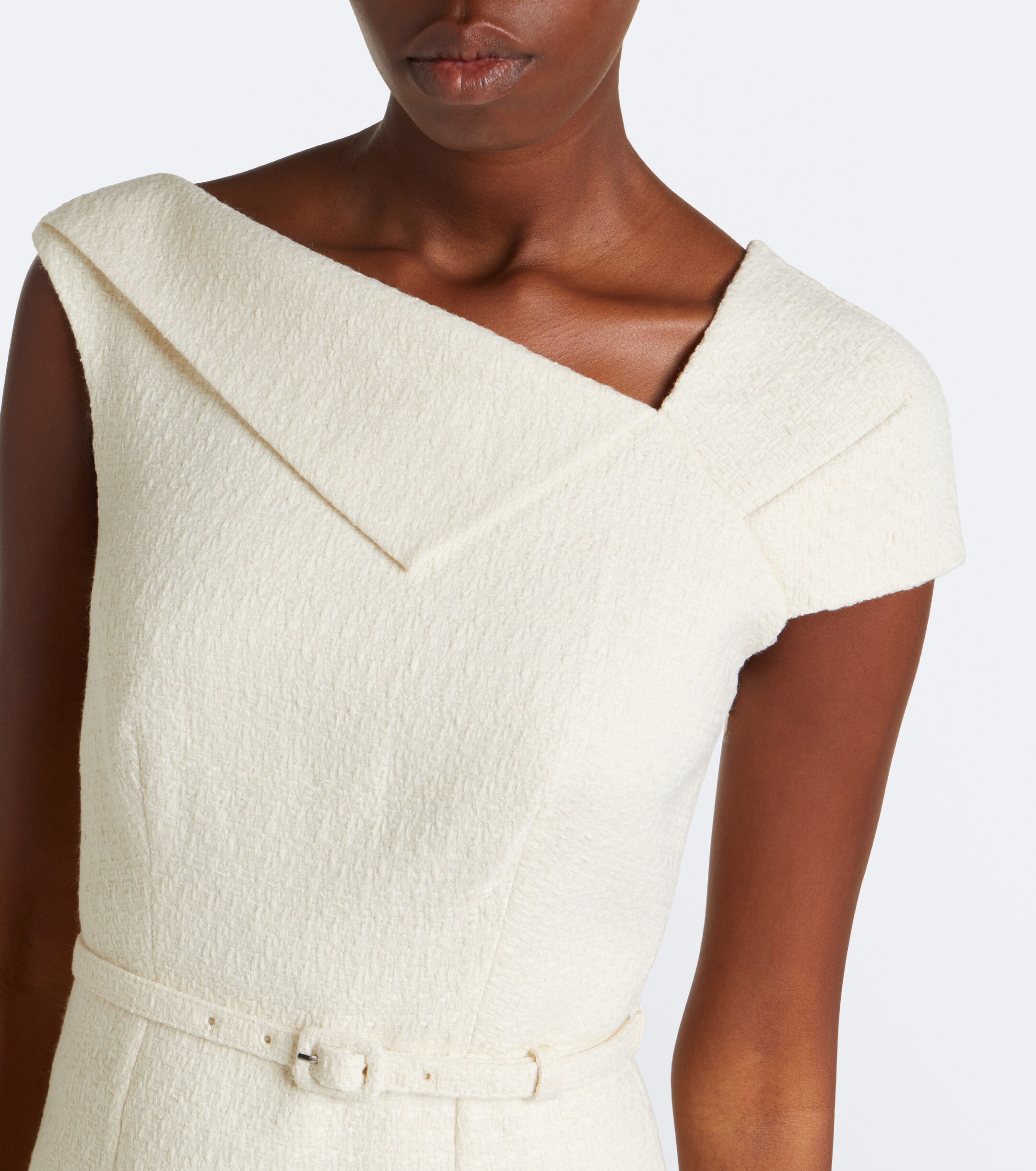 Roland Mouret Roland Mouret Belted asymmetric bouclé cocktail dress