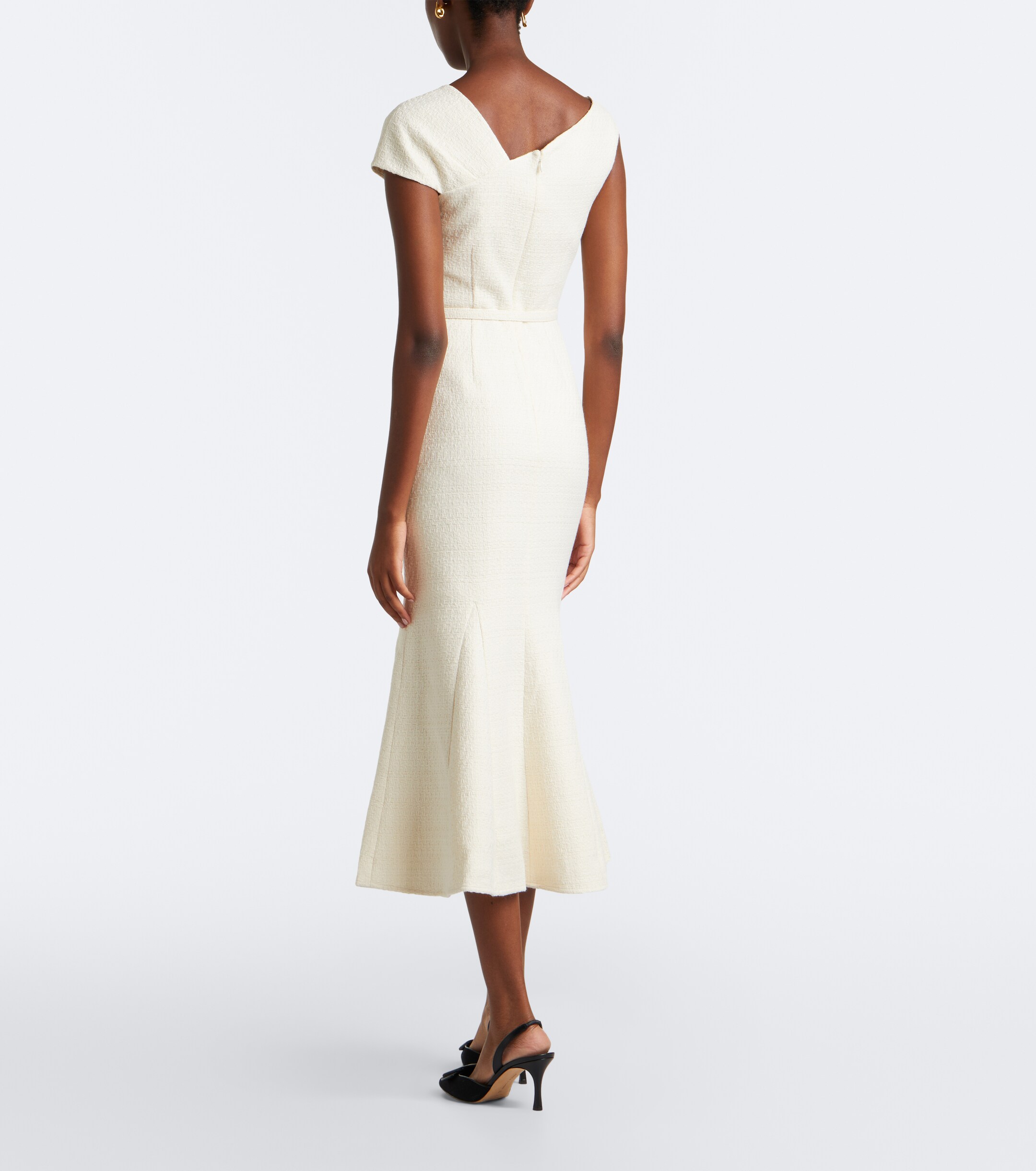 Roland Mouret Roland Mouret Belted asymmetric bouclé cocktail dress