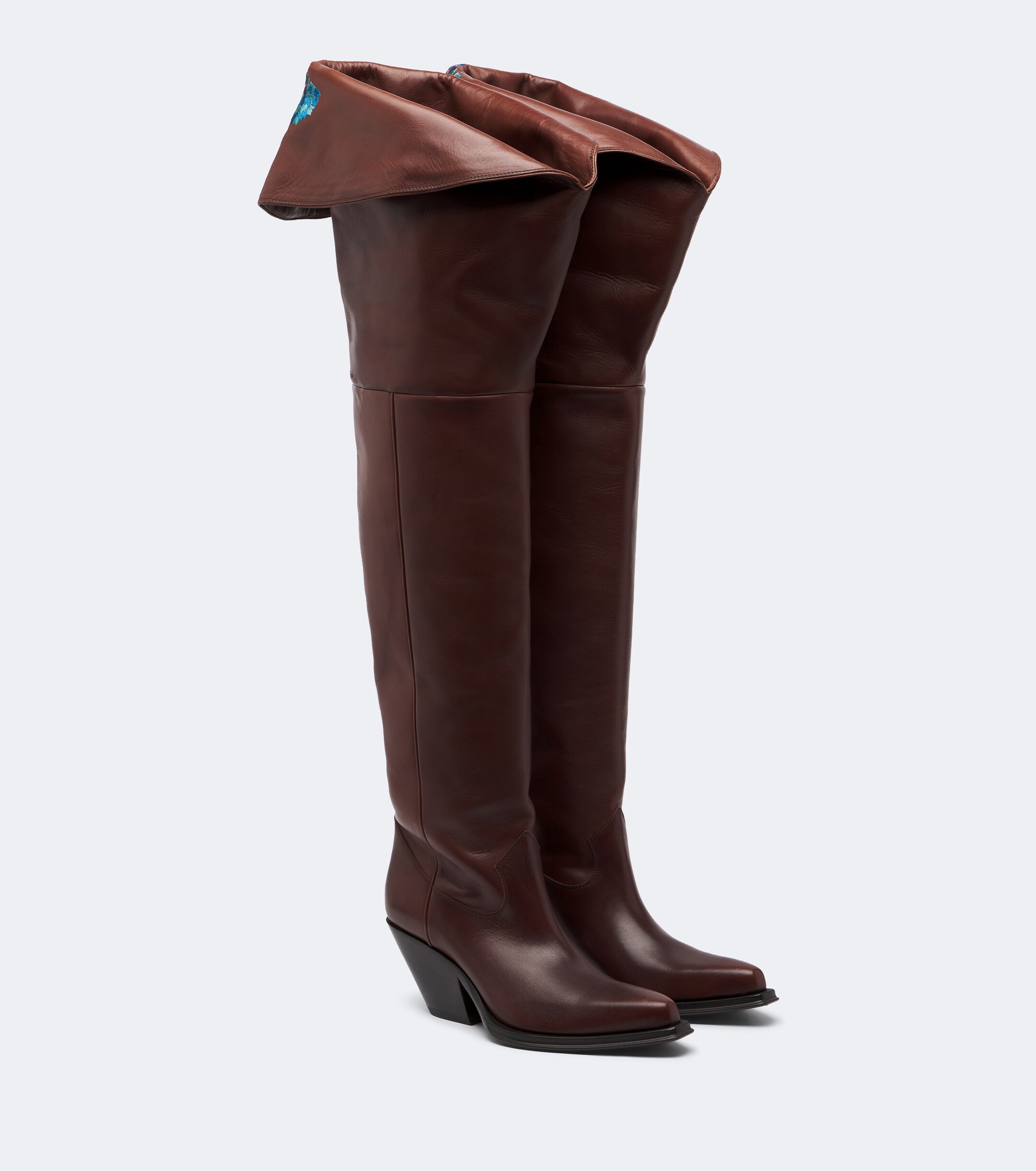 Chloé Chloé Azelan floral leather over-the-knee boots