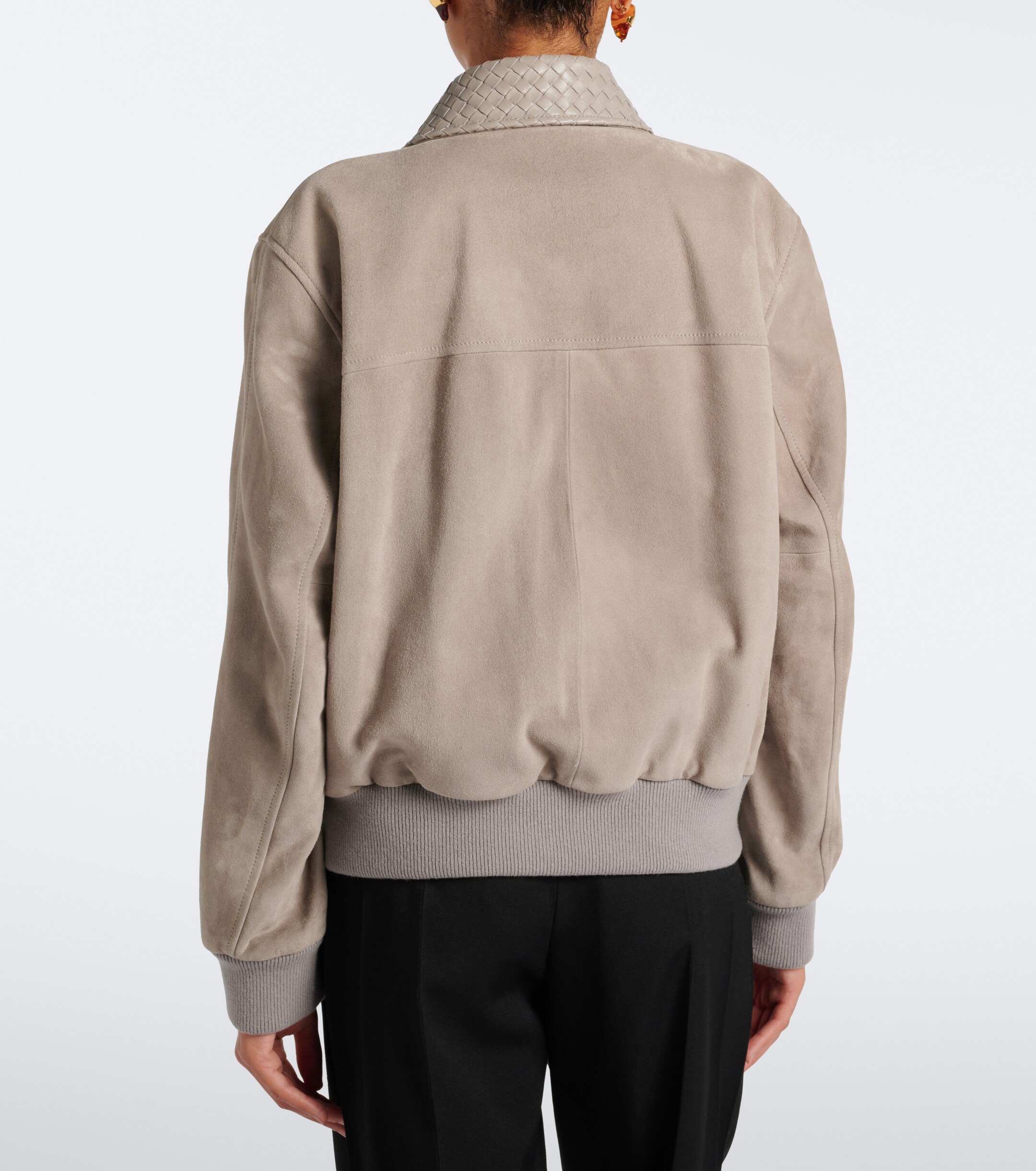 Bottega Veneta Bottega Veneta Intrecciato suede blouson jacket
