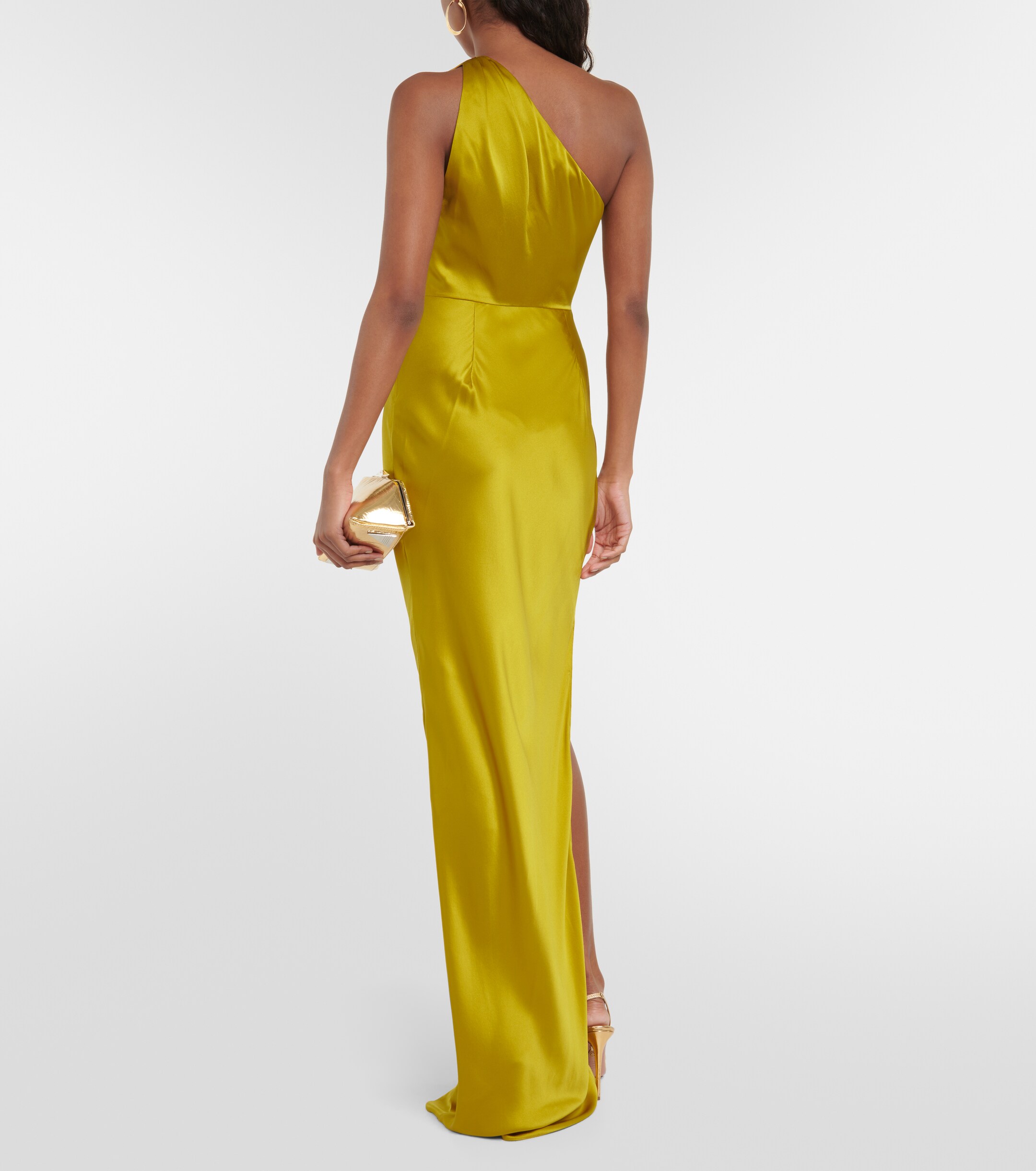 The Sei Draped one-shoulder silk satin gown