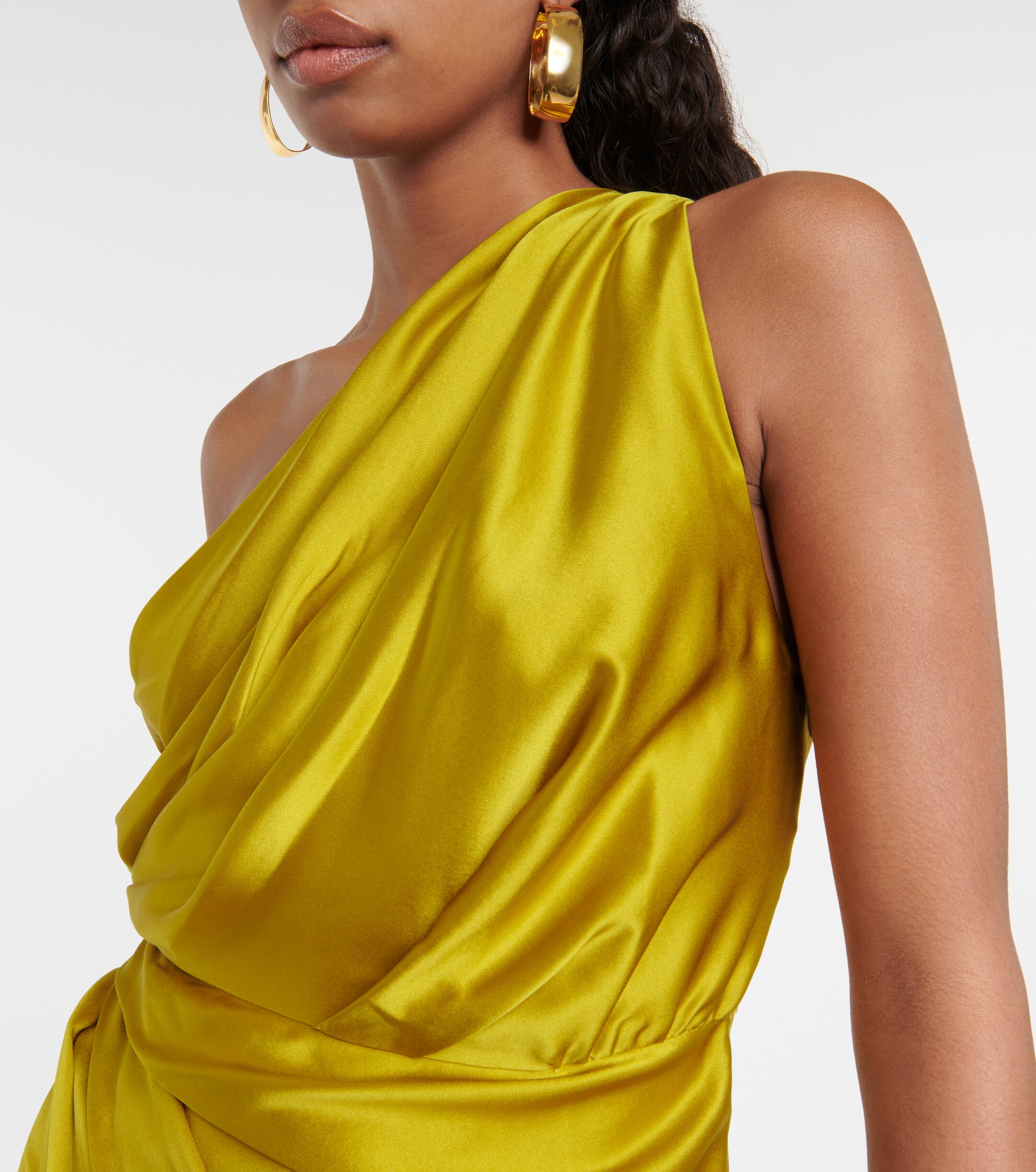 The Sei Draped one-shoulder silk satin gown