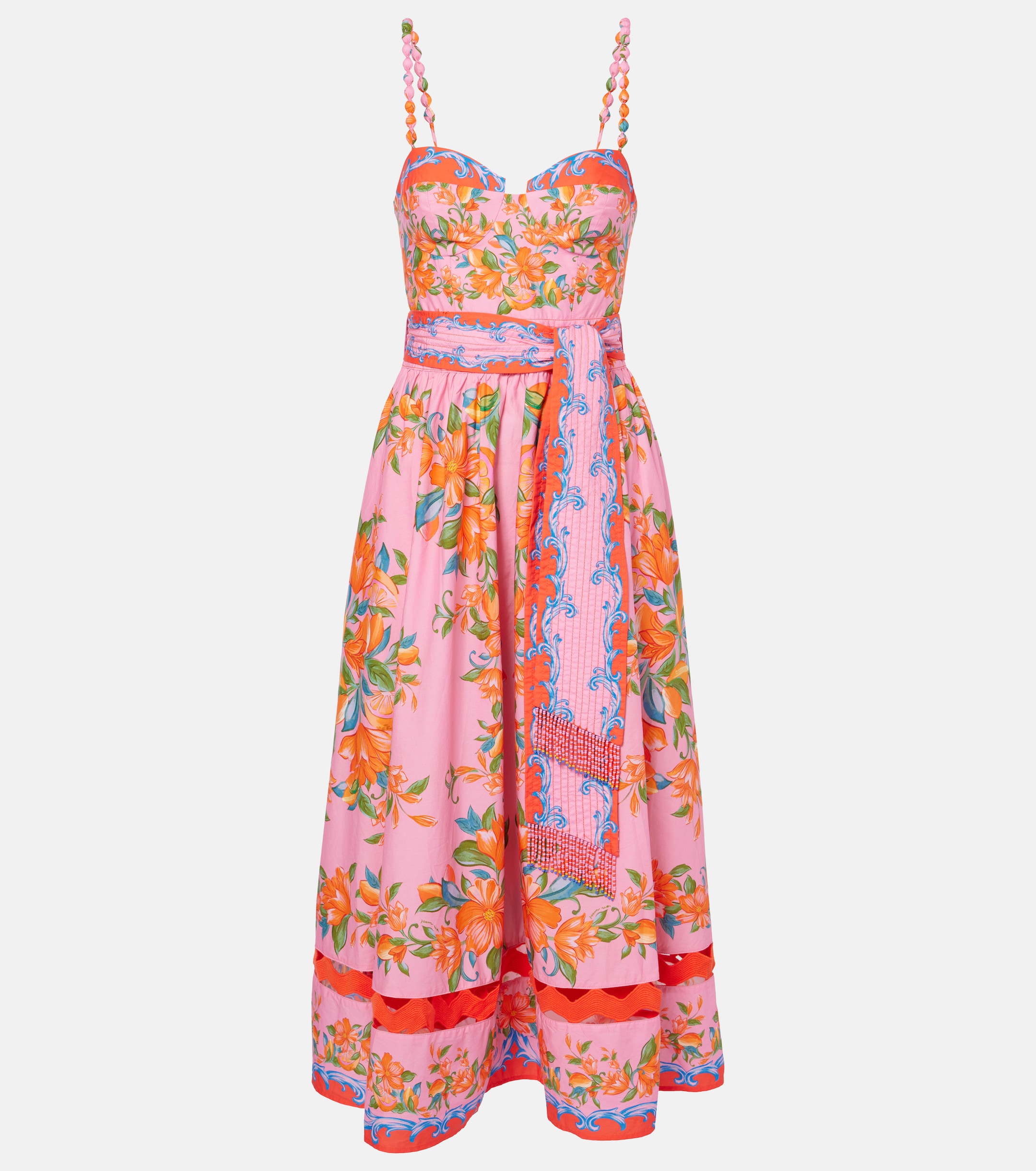 farm rio sicily midi dress FARM Rio - Sicily Flowers cotton midi dress