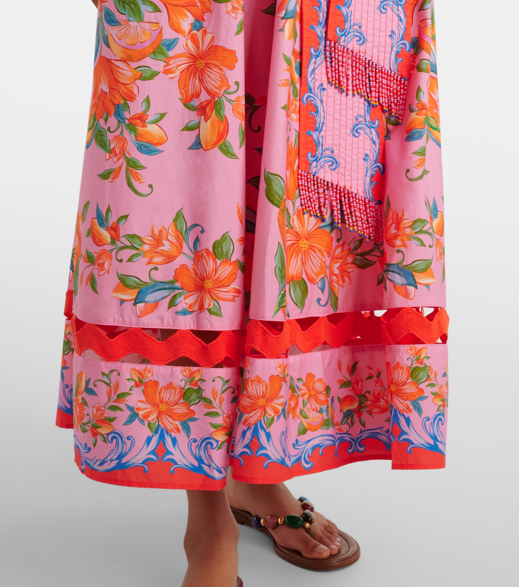 farm rio sicily flowers printed cotton midi dress FARM Rio Sicily Midi Dress