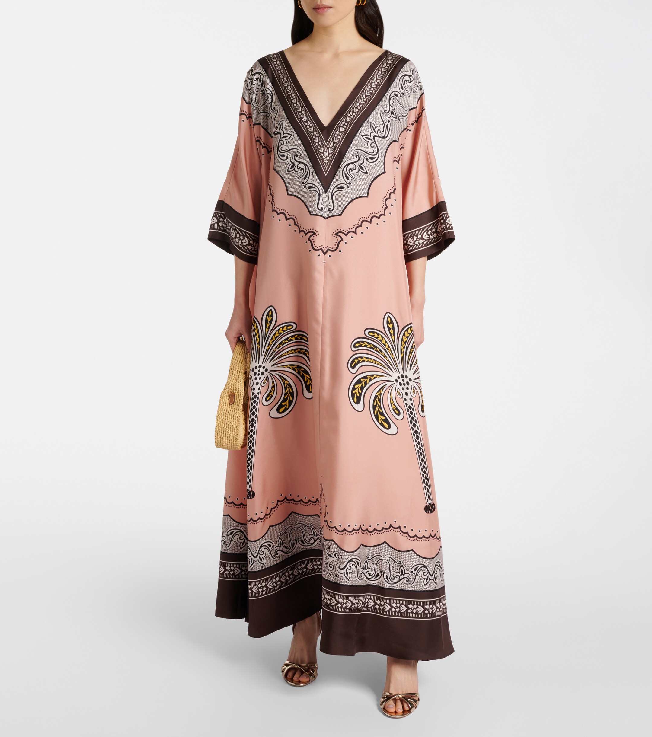 La DoubleJ La DoubleJ Muumuu printed silk twill maxi dress