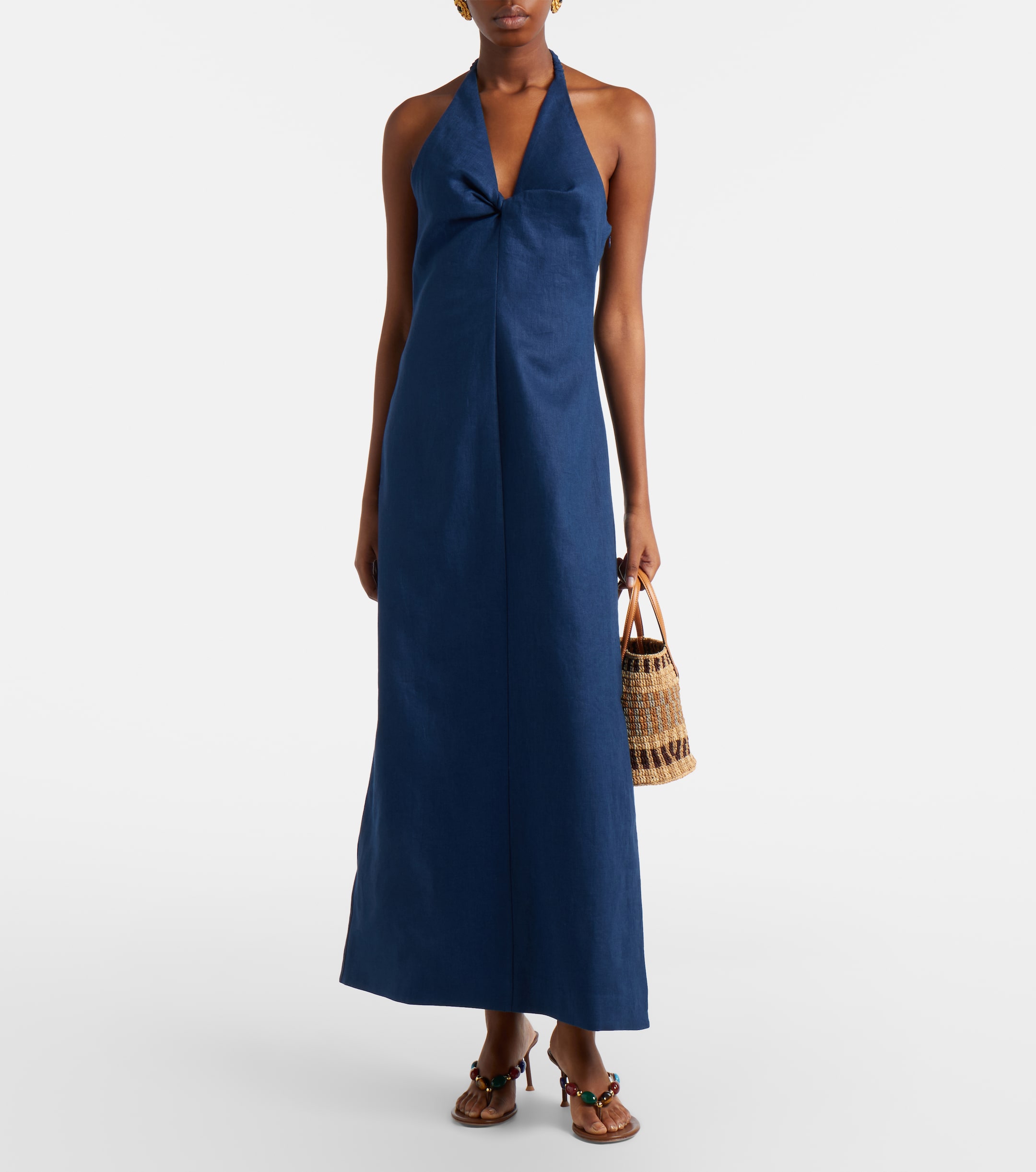 SIR. - Caela halterneck linen maxi dress | Plush