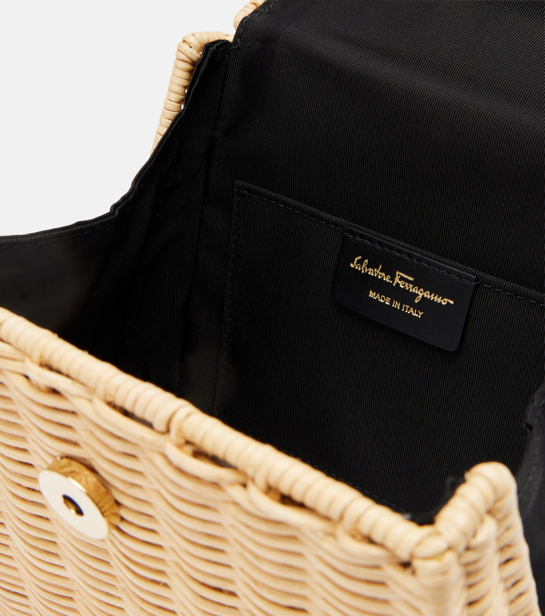 Ferragamo Small wicker top-handle bag