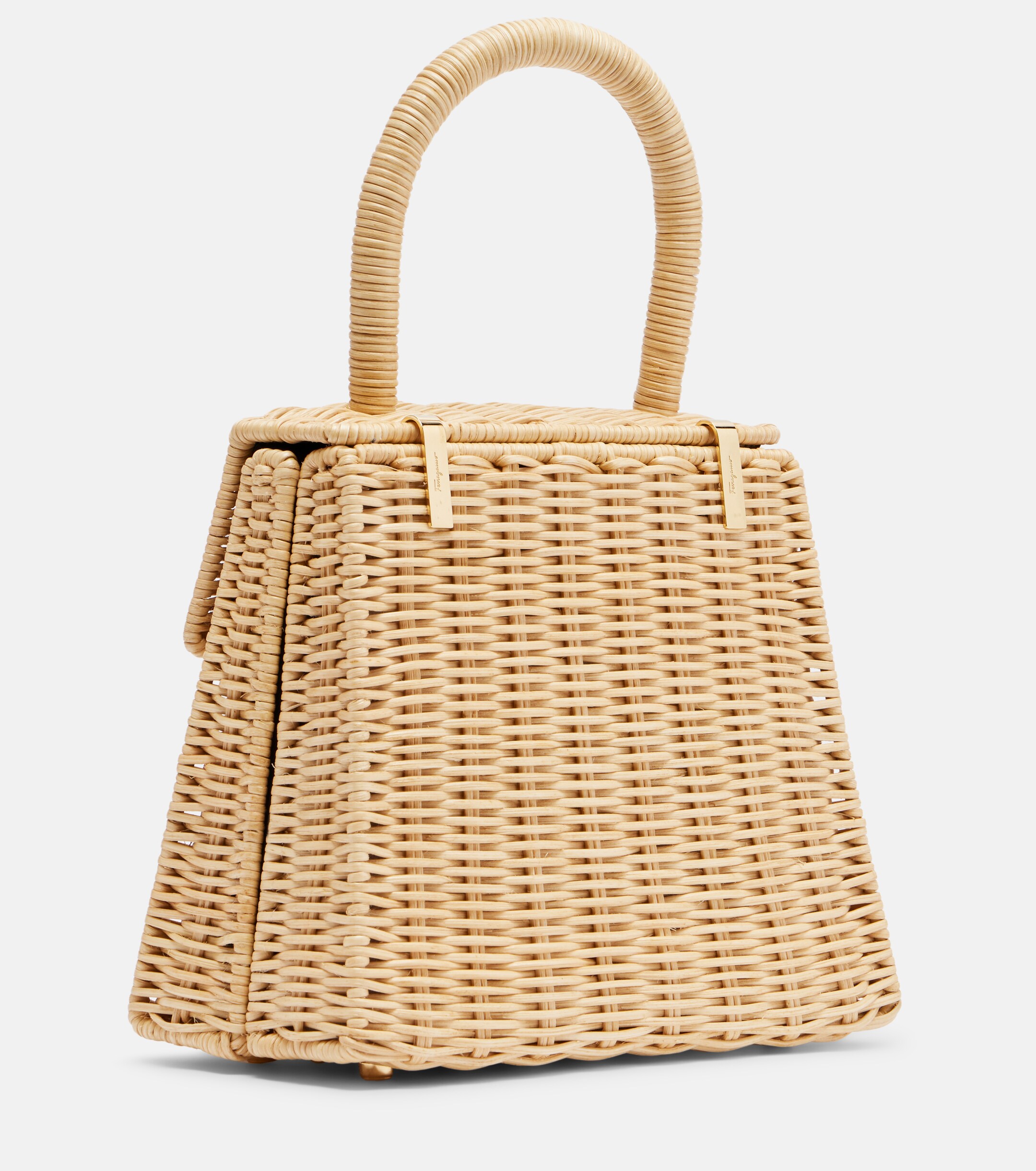 Ferragamo Small wicker top-handle bag