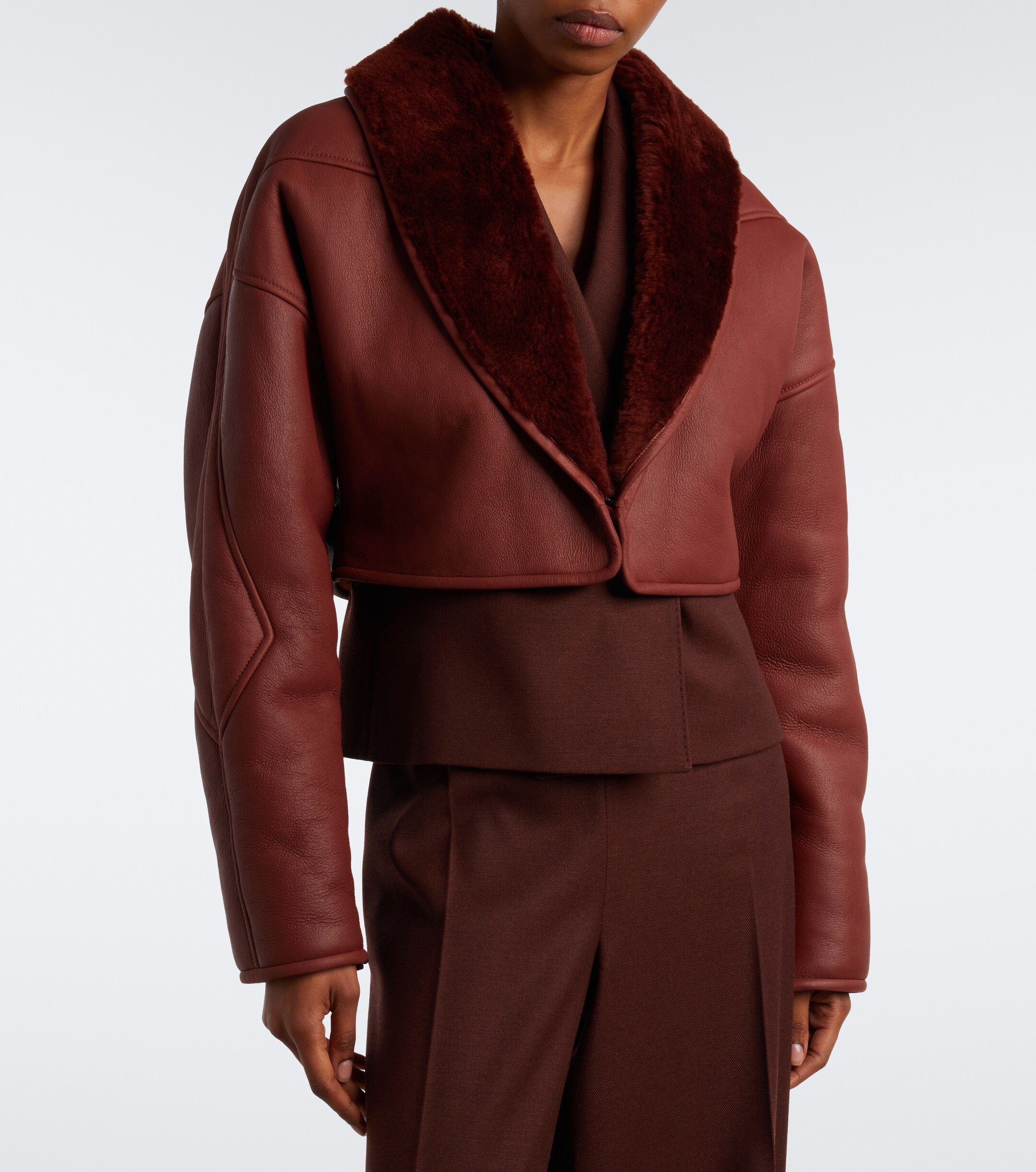 Max Mara Max Mara Cropped leather jacket