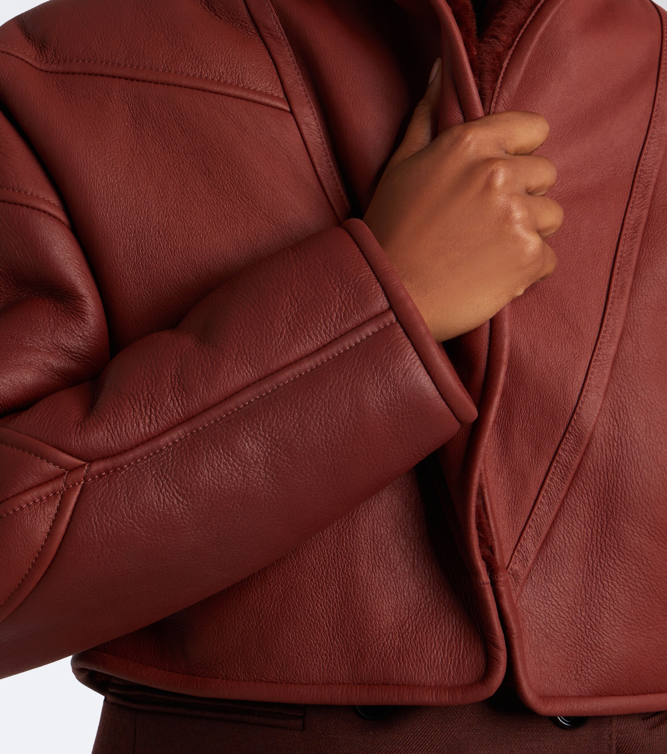 Max Mara Max Mara Cropped leather jacket