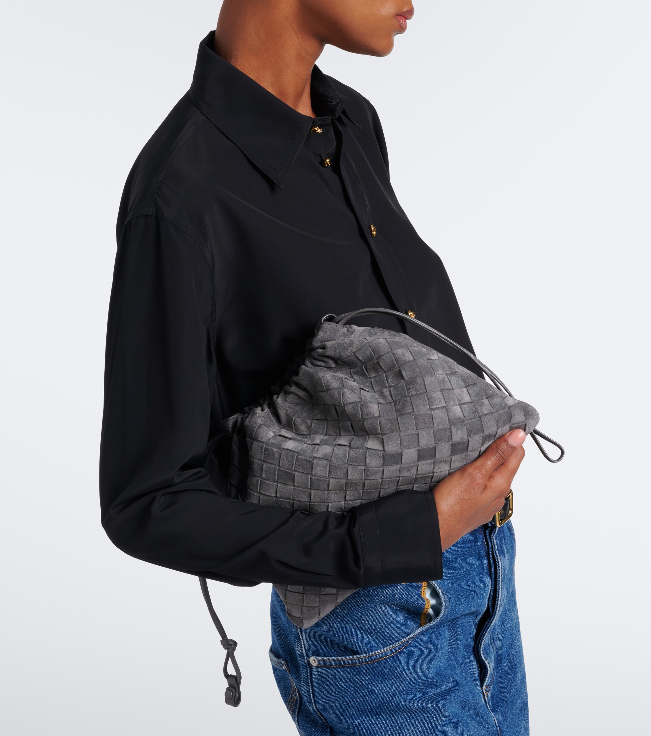 Bottega Veneta Dustbag Small suede pouch