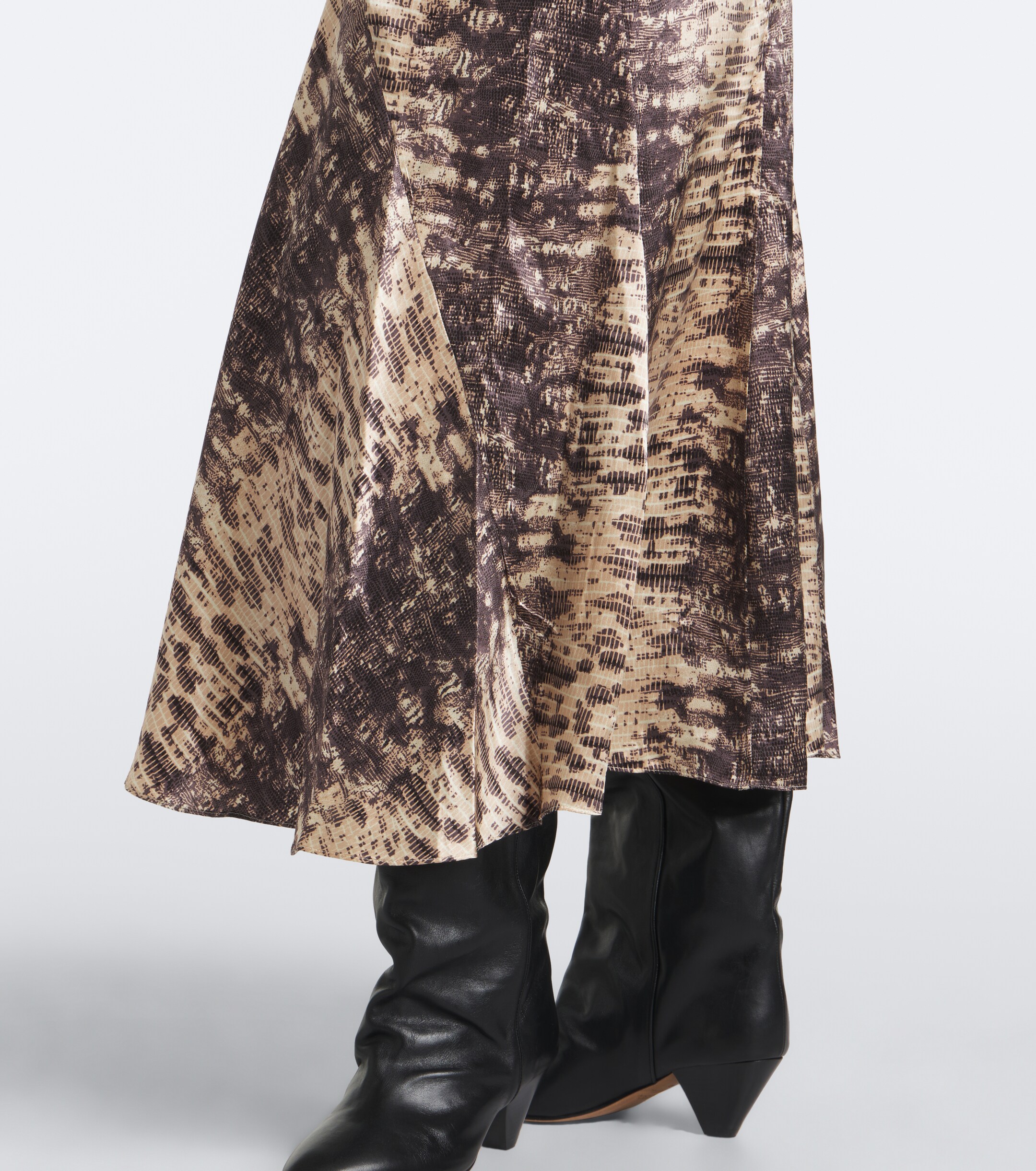 Isabel Marant Isabel Marant Laren snake-print silk satin midi skirt