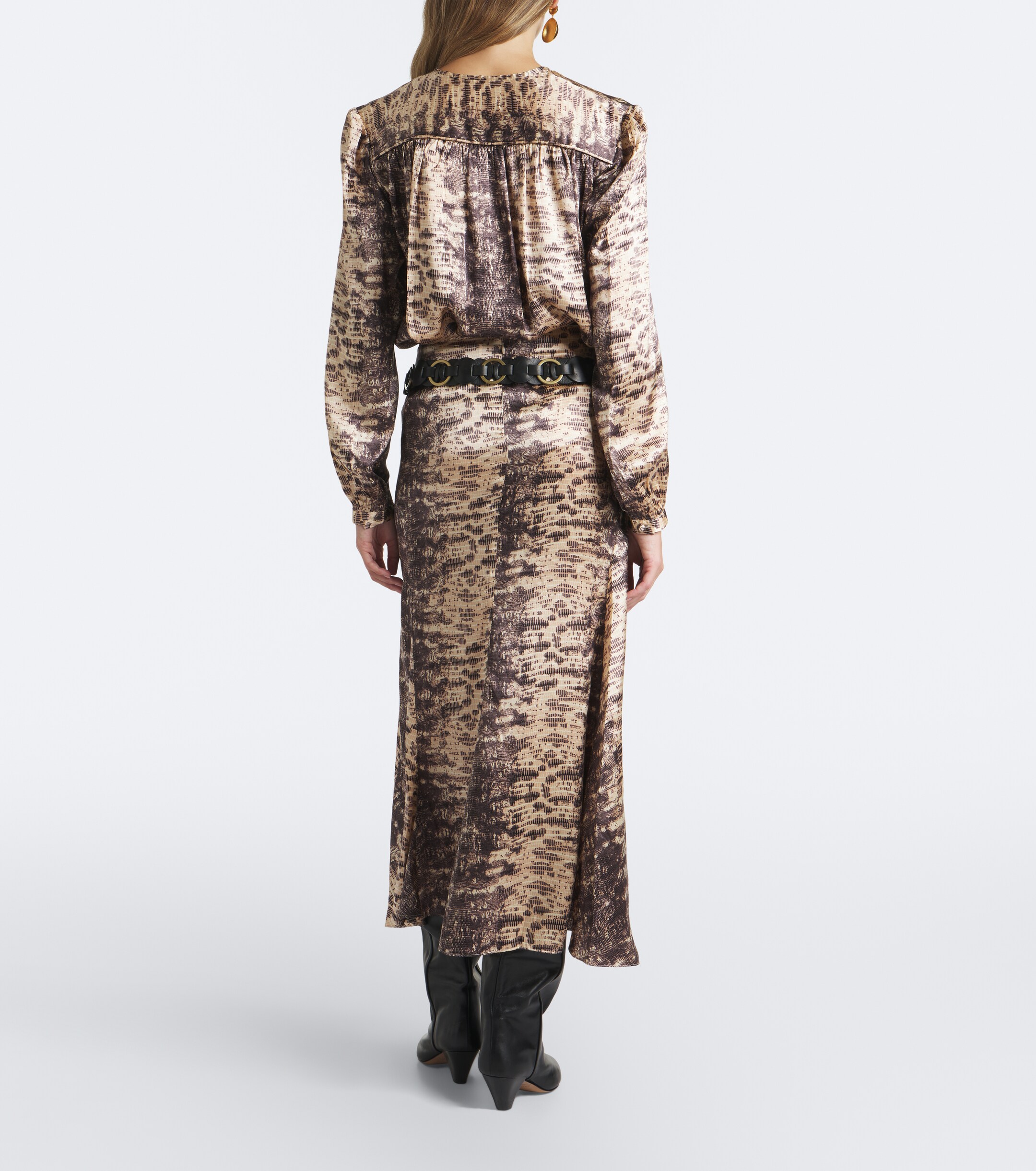 Isabel Marant Isabel Marant Laren snake-print silk satin midi skirt