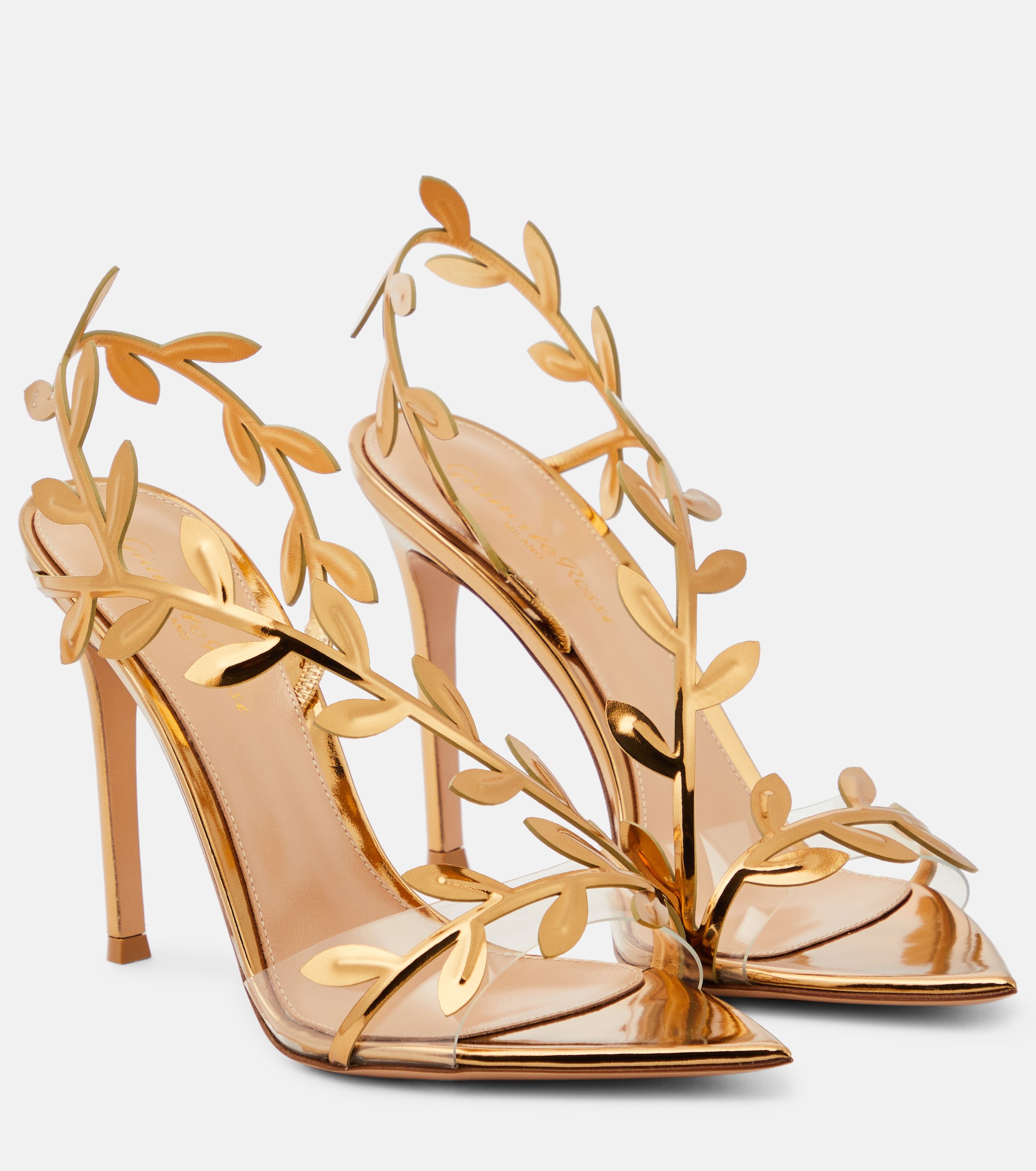 GIANVITO ROSSI Flavia mirrored leather pumps