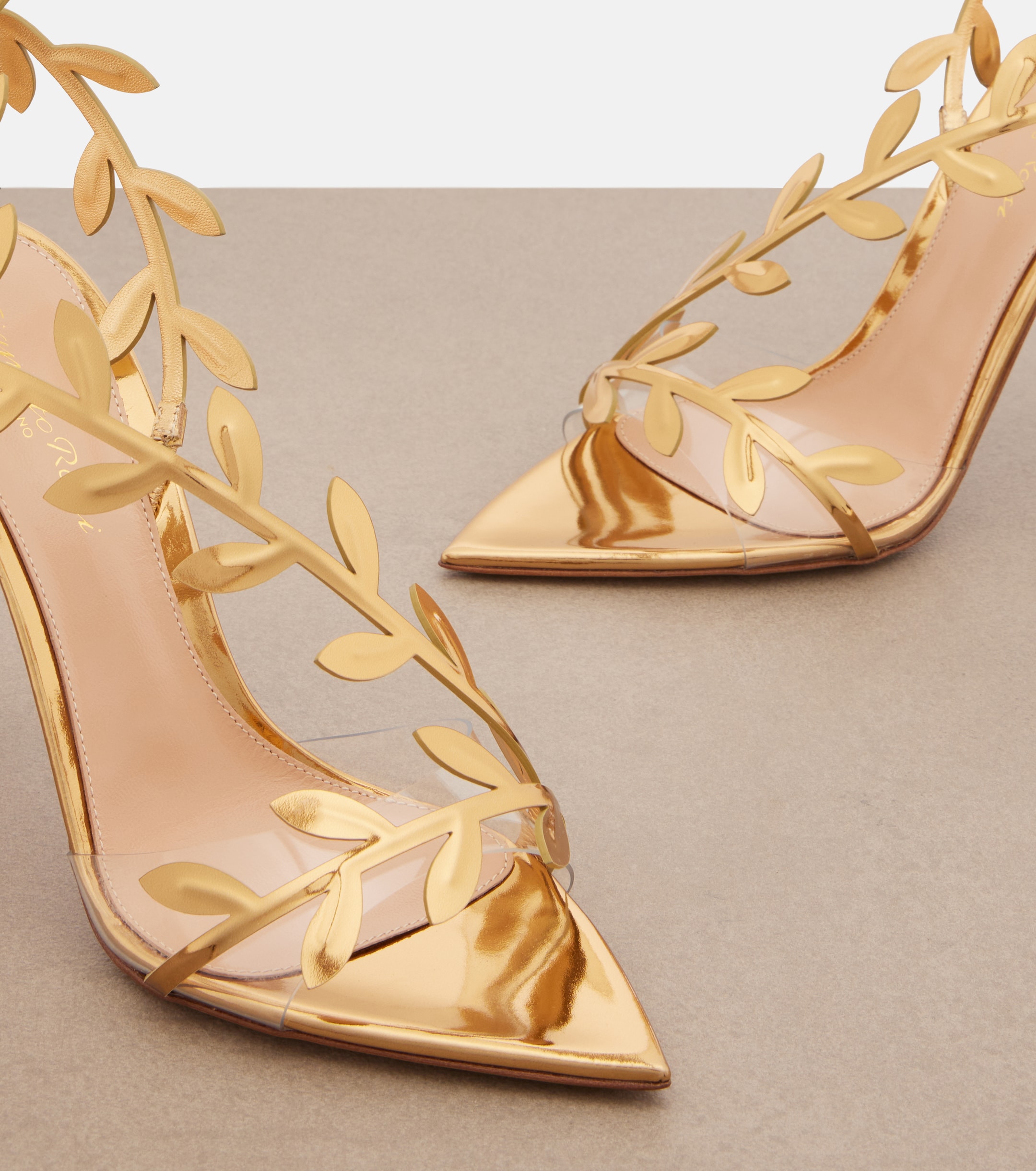 GIANVITO ROSSI Flavia mirrored leather pumps