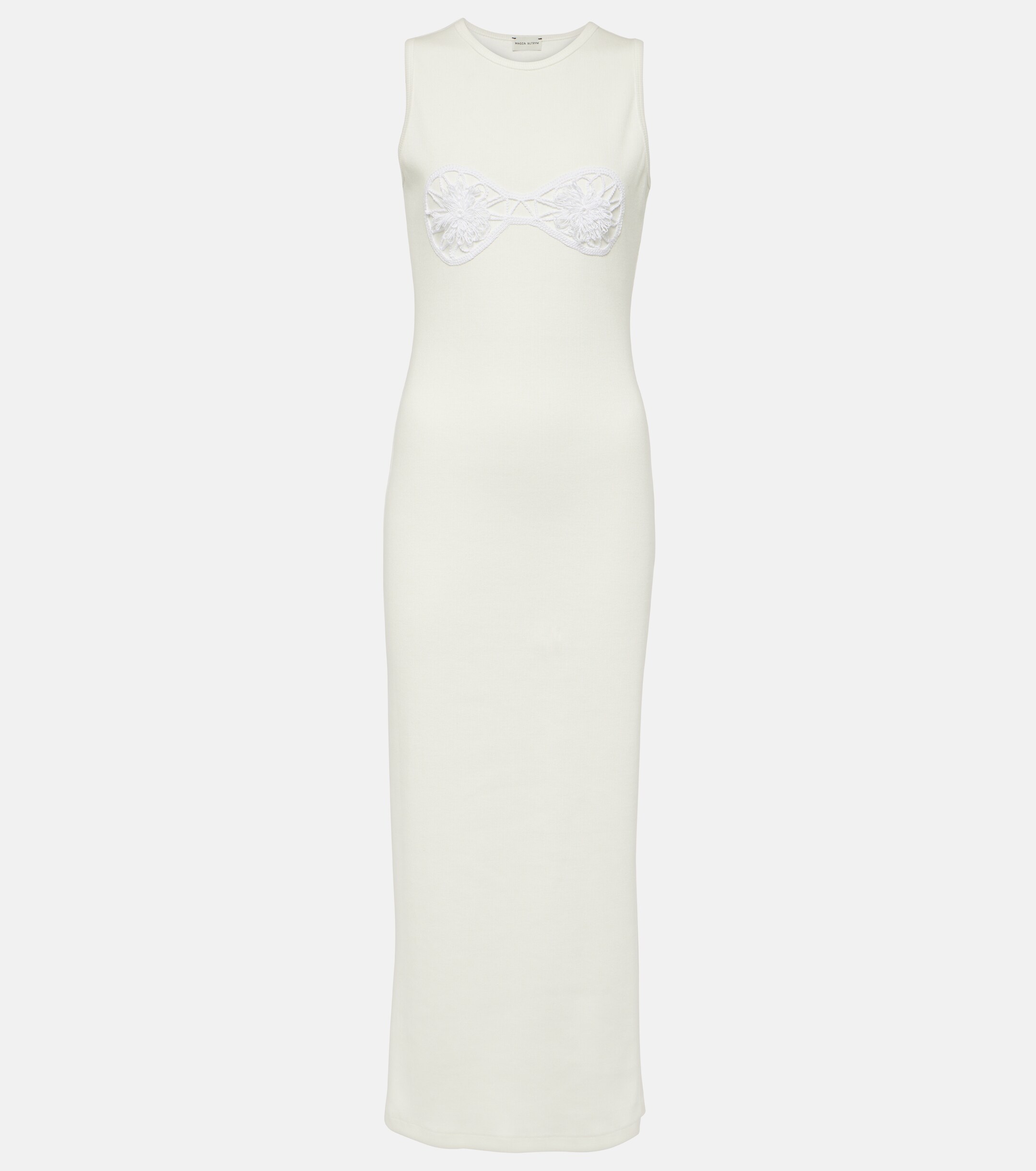 Magda Butrym Crochet-trimmed cotton midi dress