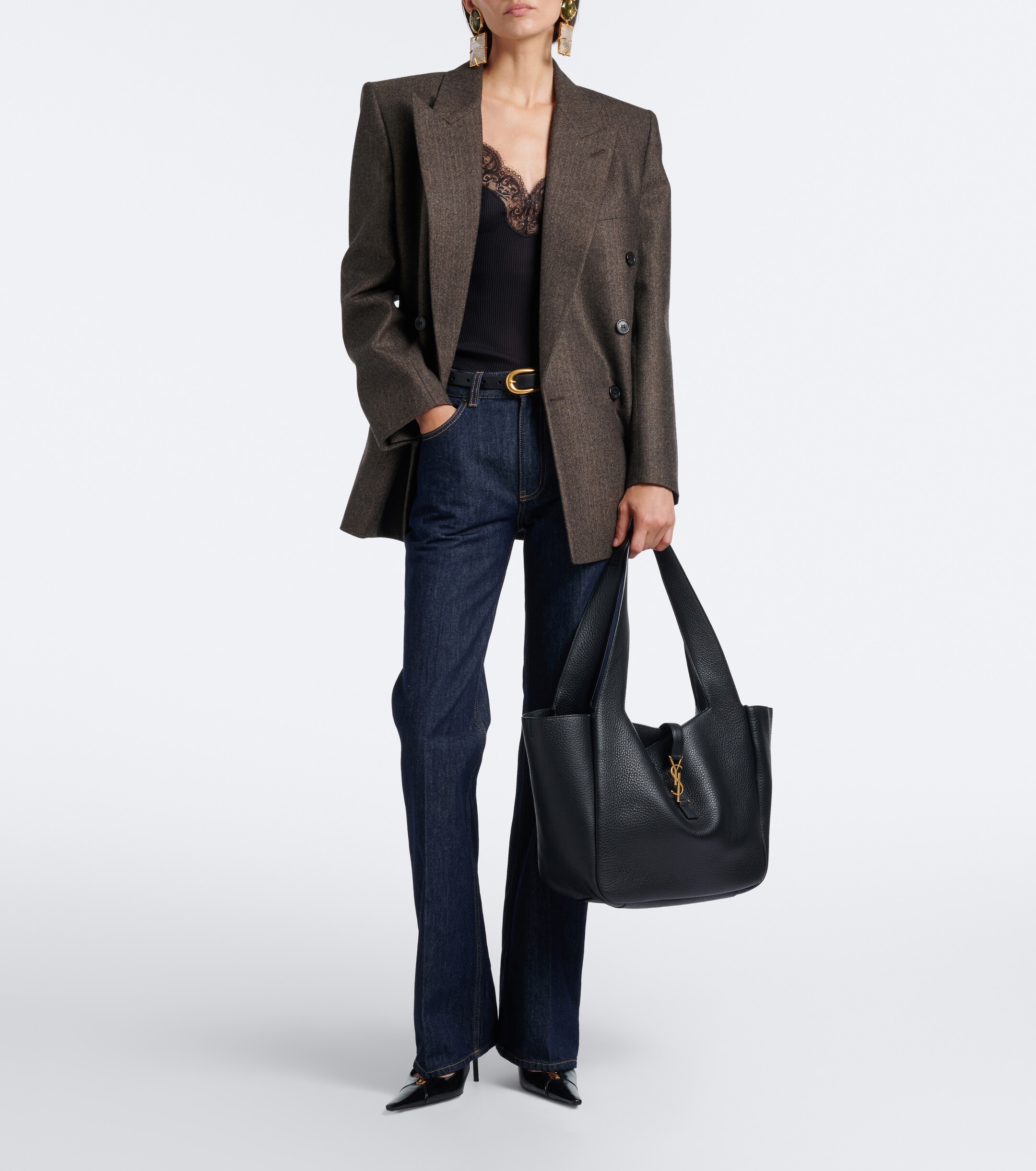 Saint Laurent Le 5 À 7 Bea leather tote bag