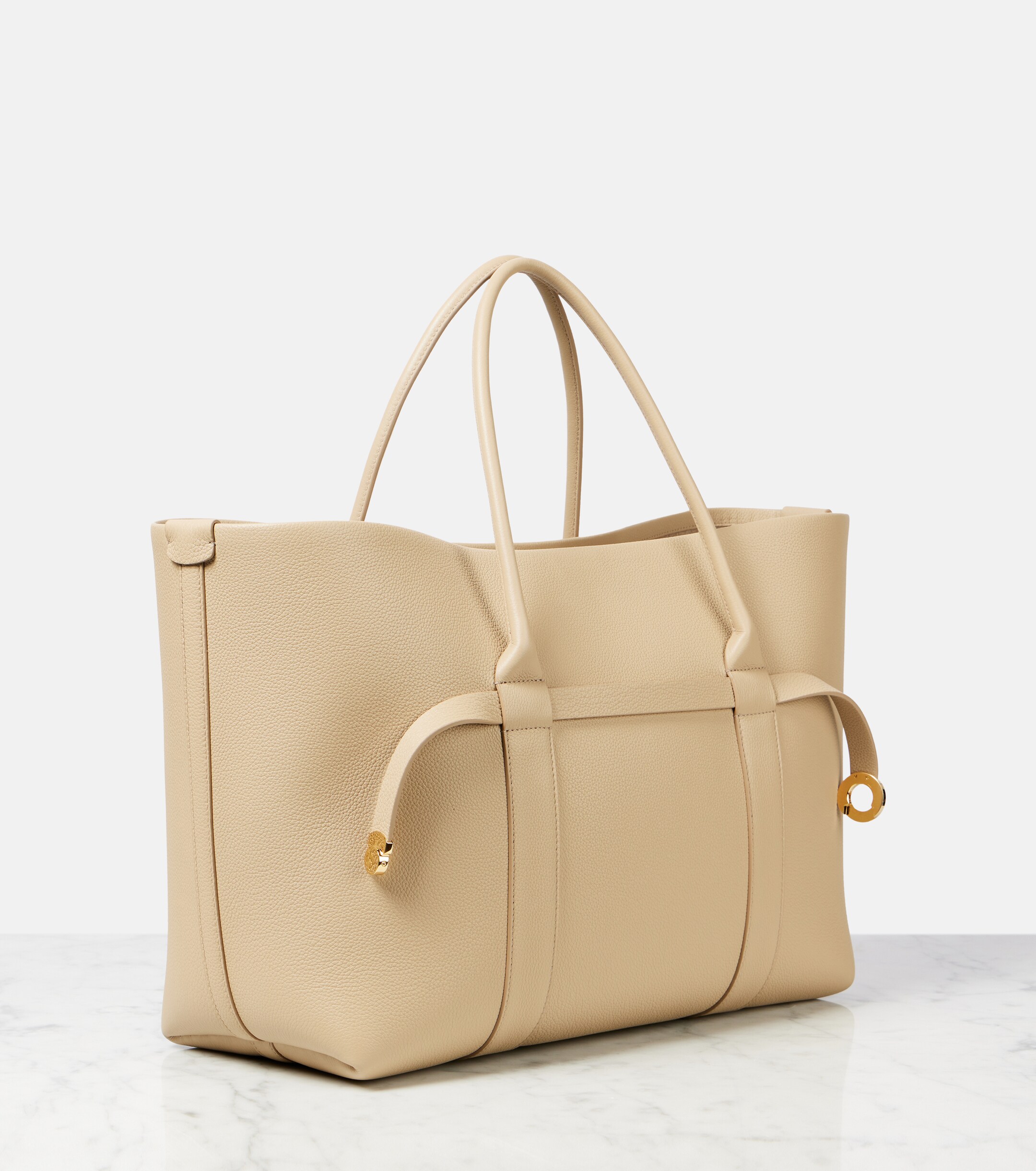 Loro Piana Ghiera Large leather tote bag