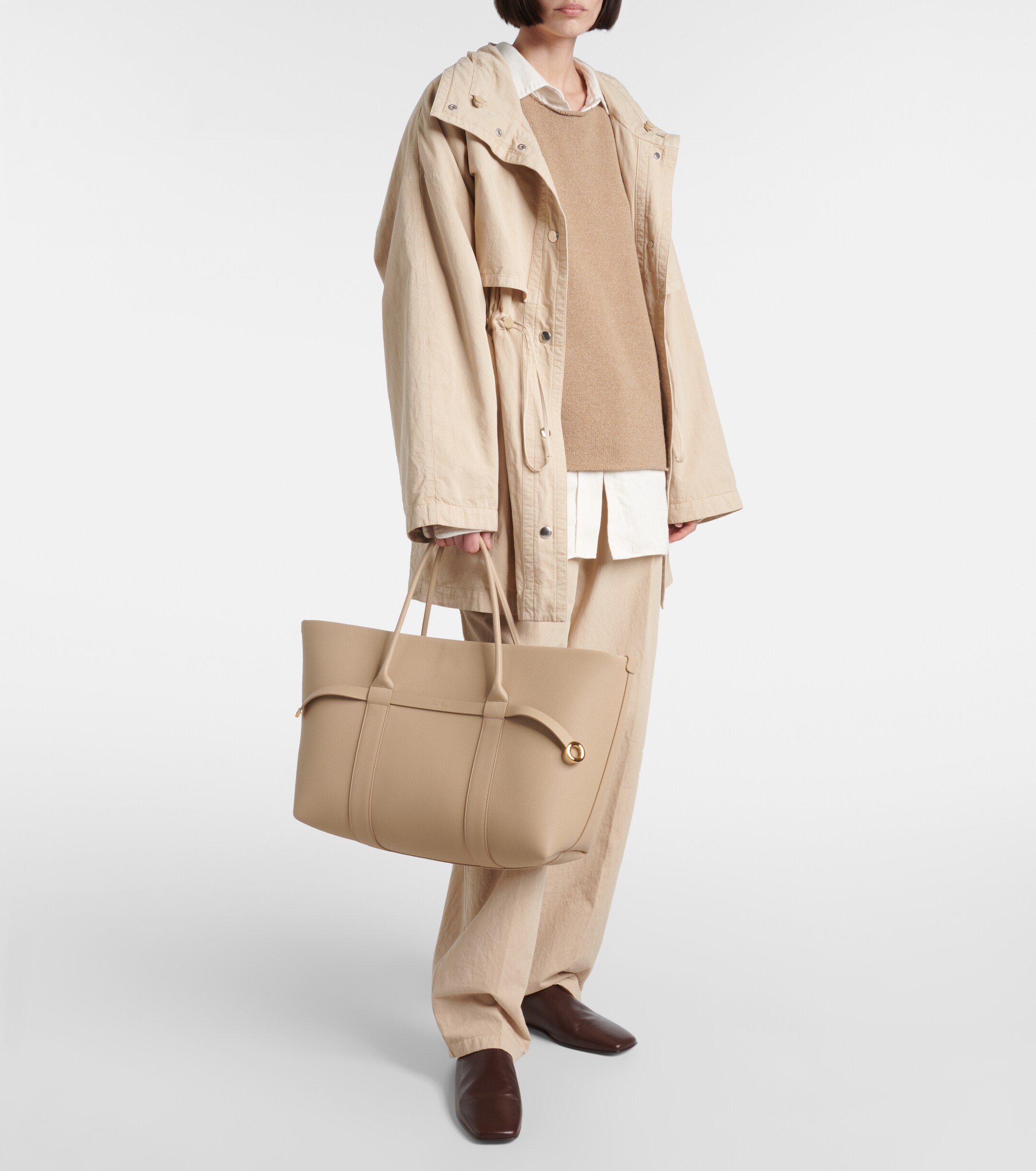 Loro Piana Ghiera Large leather tote bag