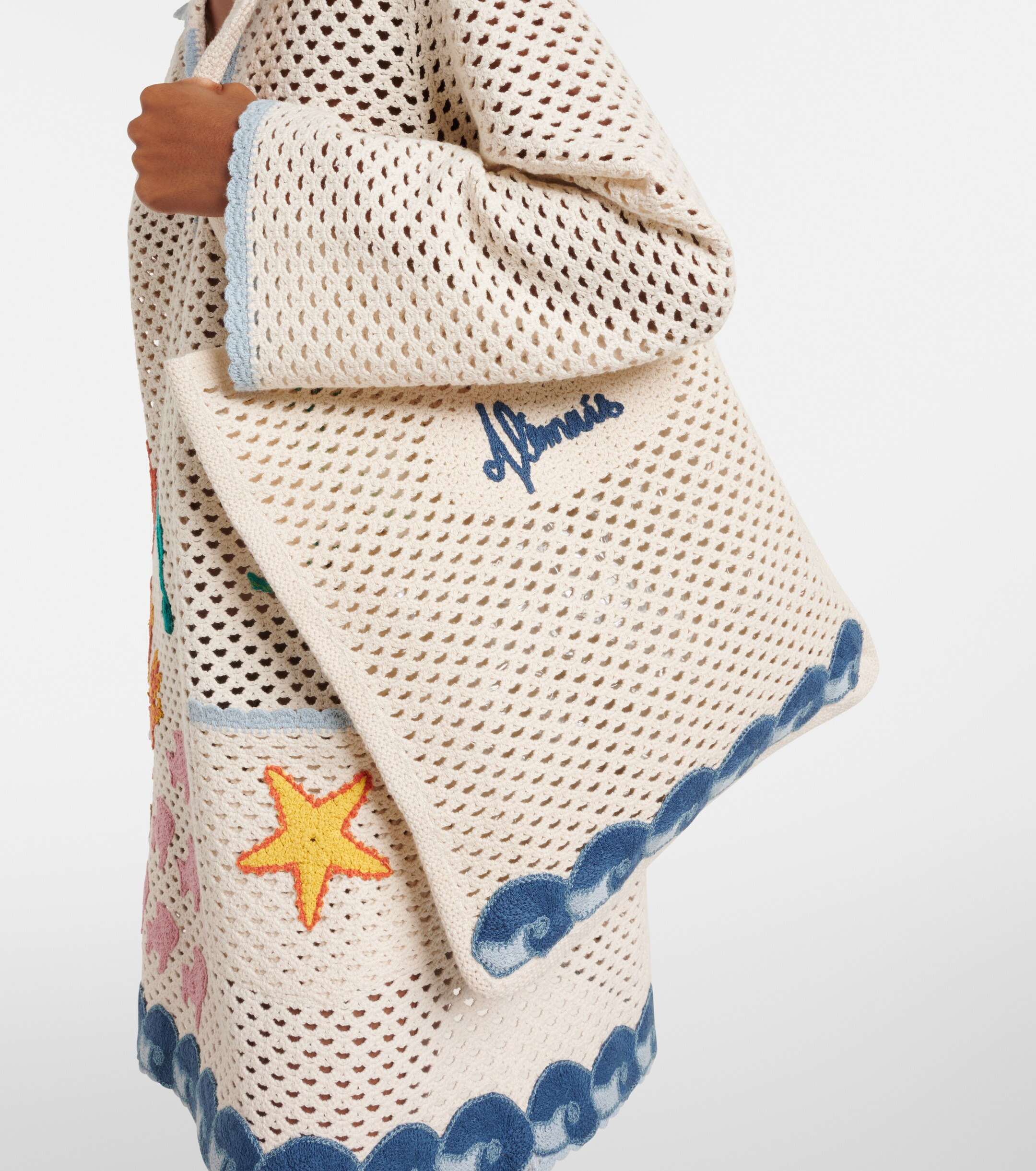 Alémais Splash appliqué crochet tote bag
