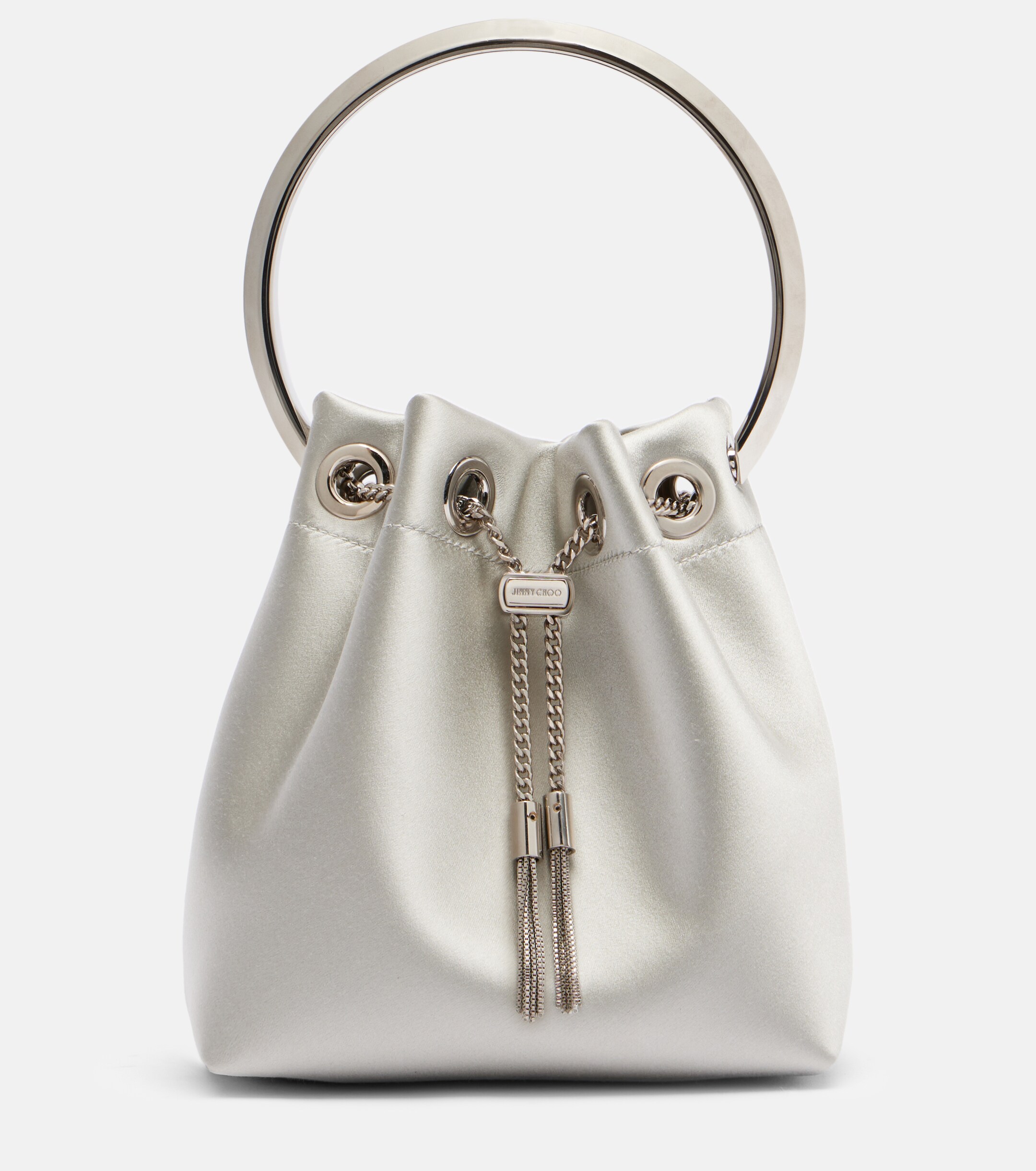 JIMMY CHOO Bon Bon satin bucket bag