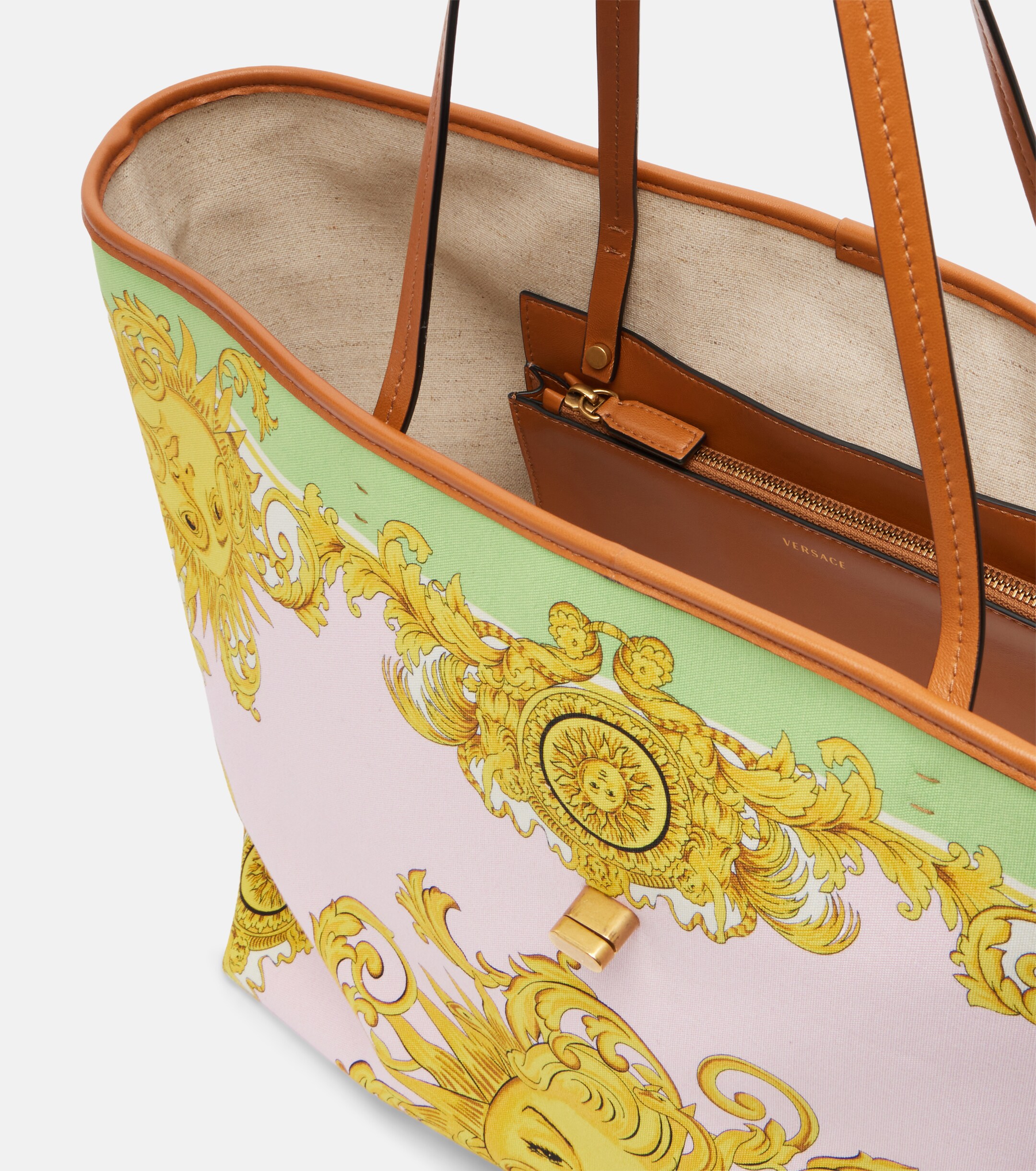 Versace Large printed canvas tote bag