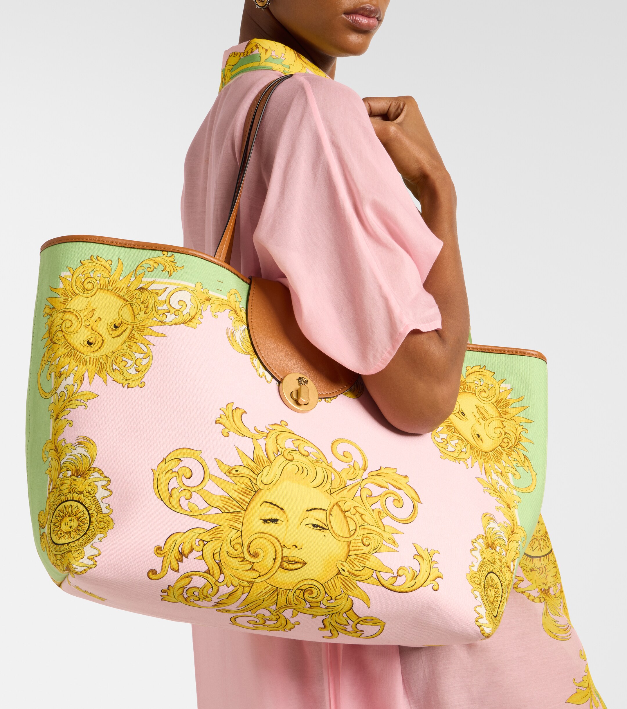Versace Large printed canvas tote bag