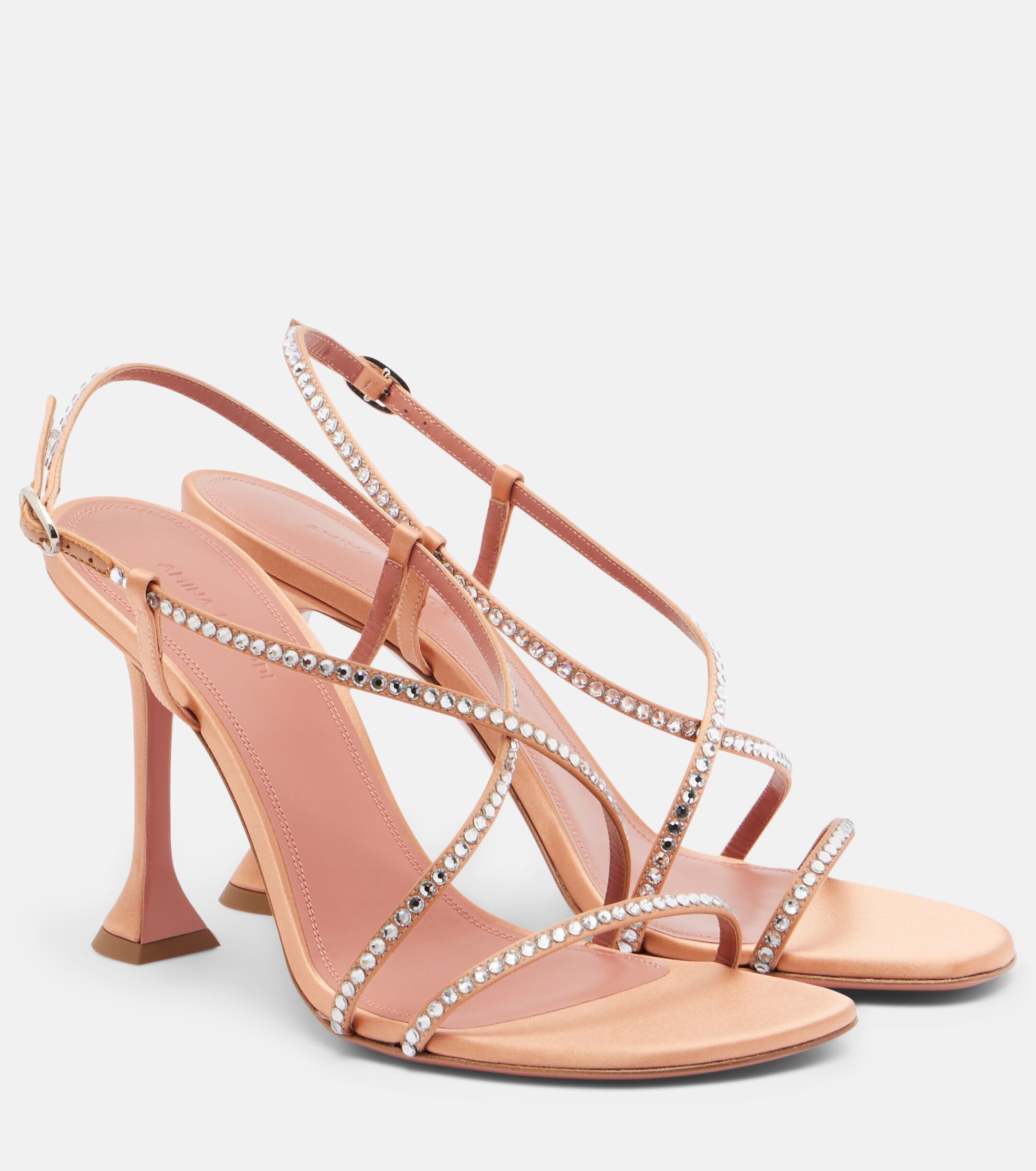 AMINA MUADDI Amina Muaddi Sally crystal-embellished satin sandals