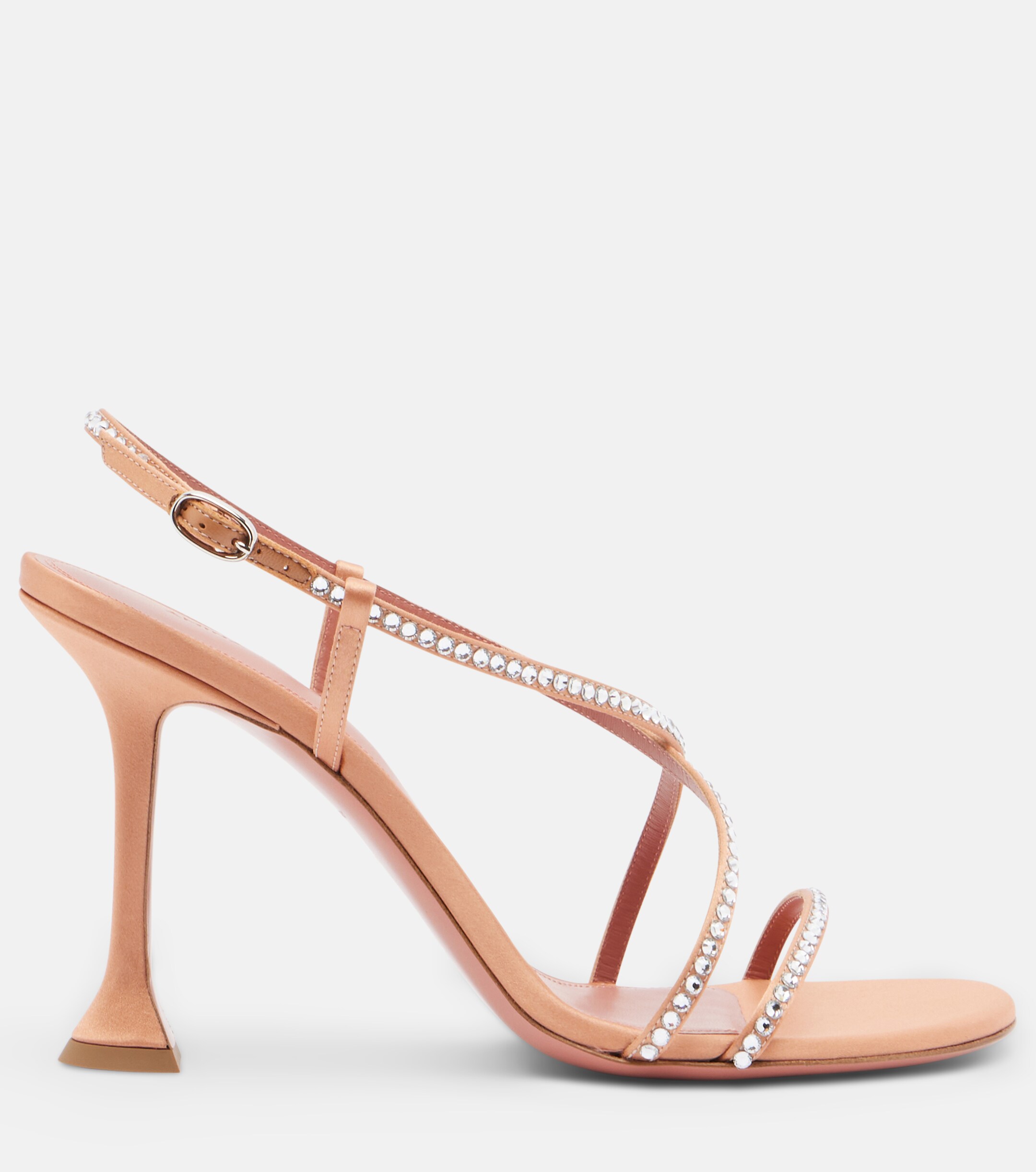 AMINA MUADDI Amina Muaddi Sally crystal-embellished satin sandals