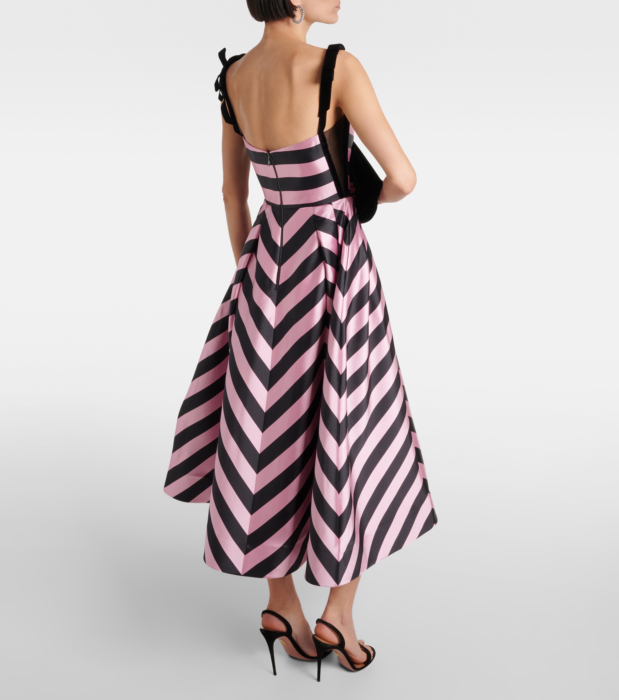 Rebecca Vallance Jocelyn striped midi dress thumbnail