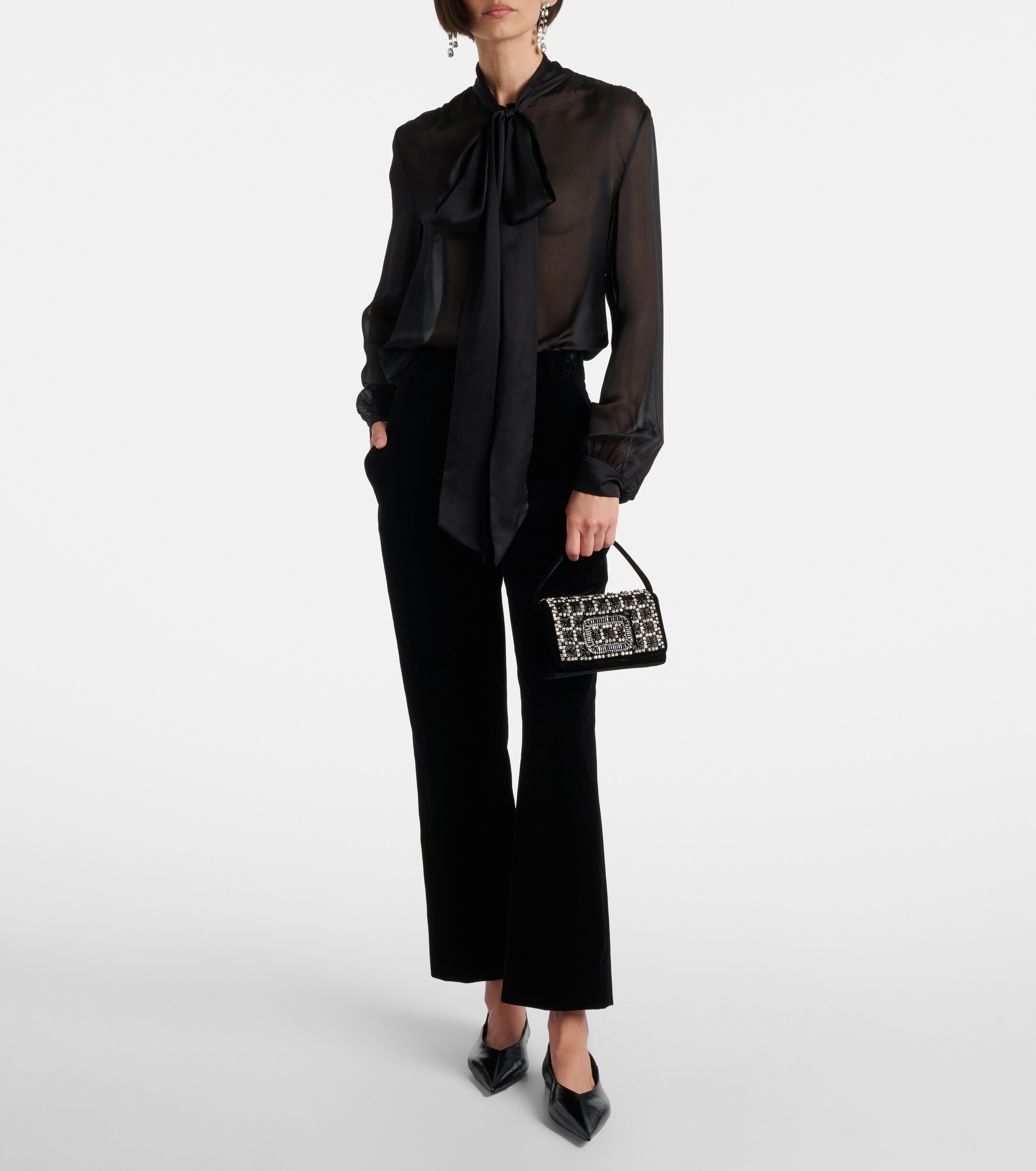 ROGER VIVIER Pilgrim Micro embellished velvet clutch