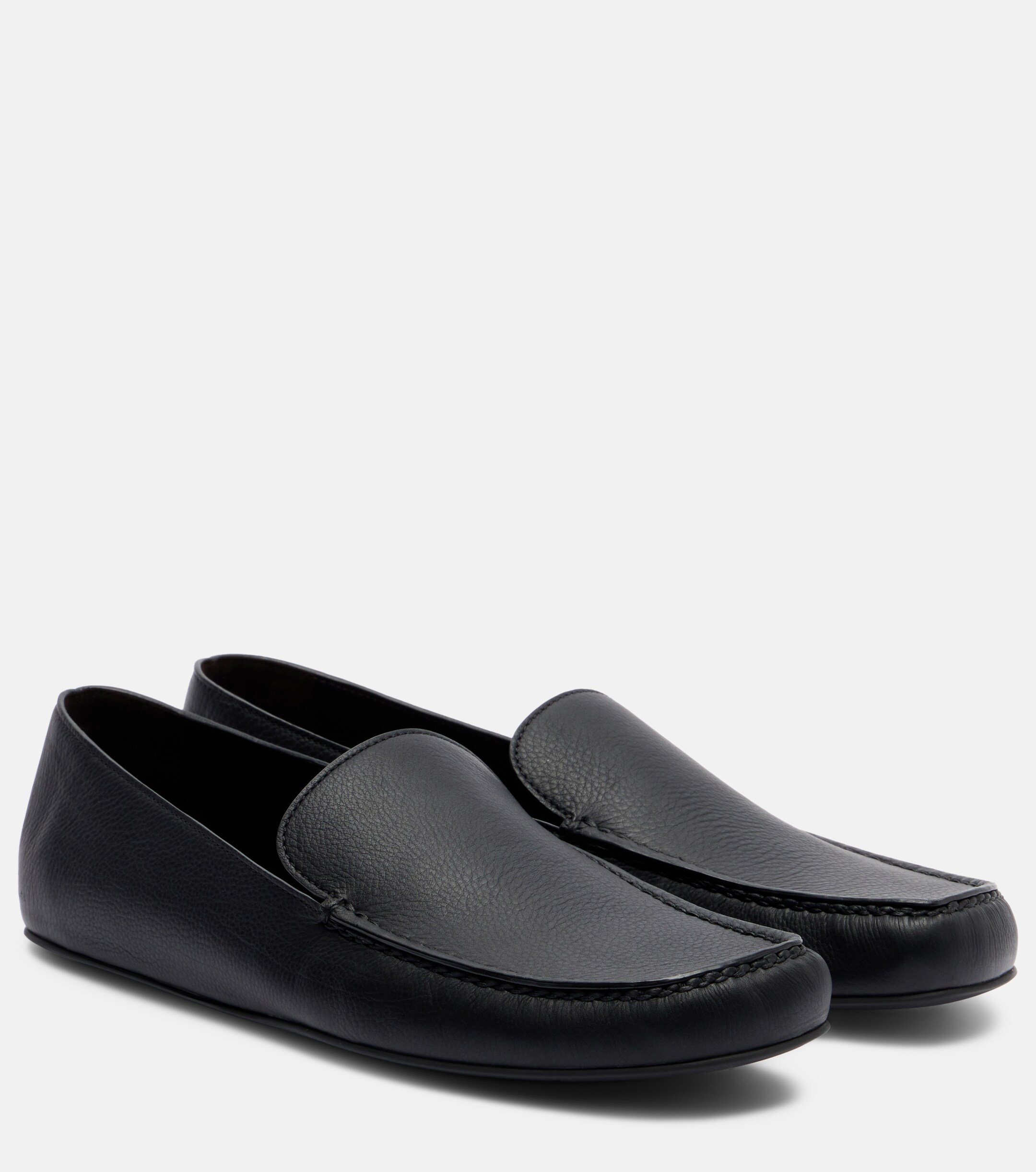 The Row Leo leather slip-on shoes