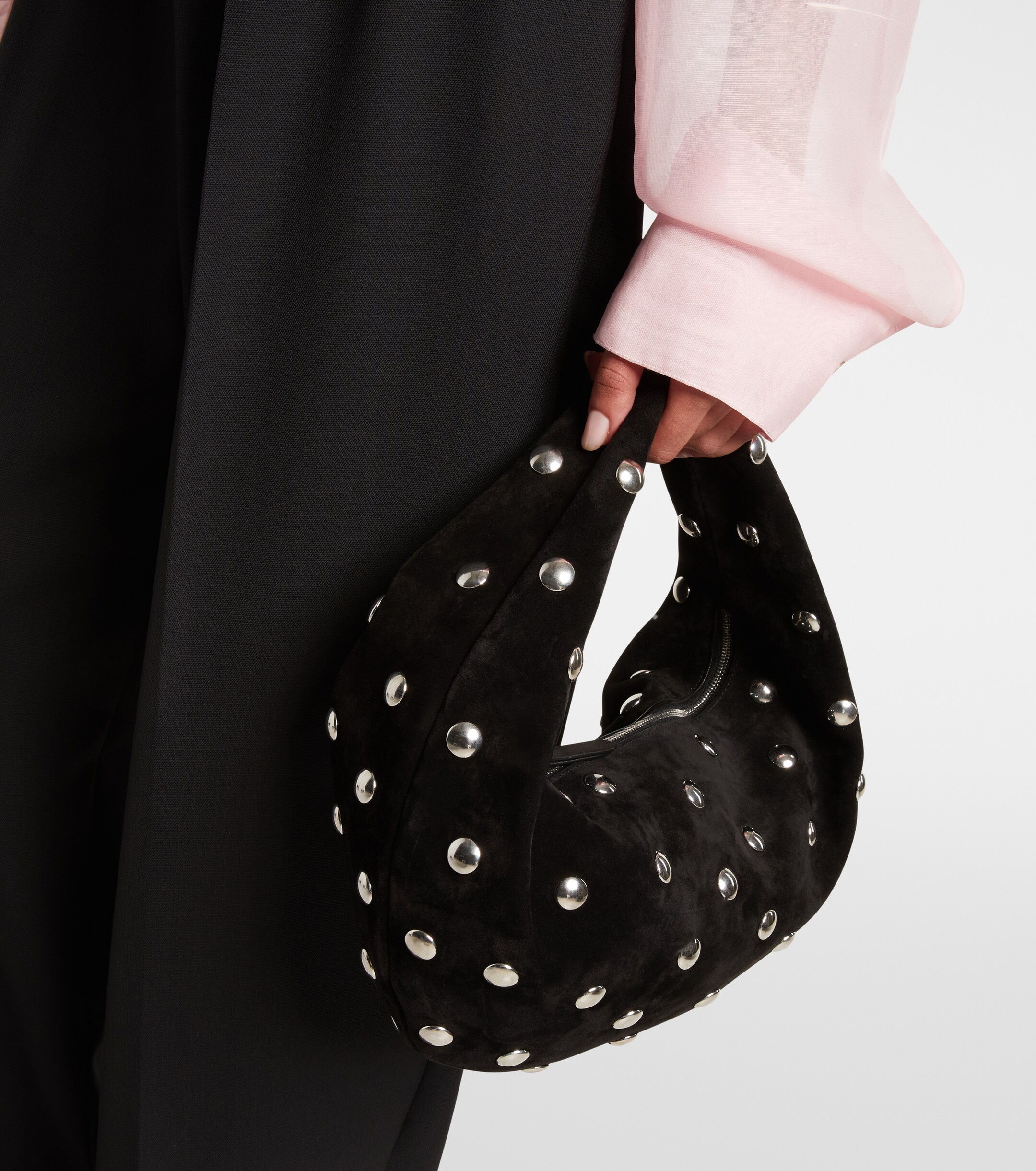 KHAITE Olivia Medium studded suede tote bag