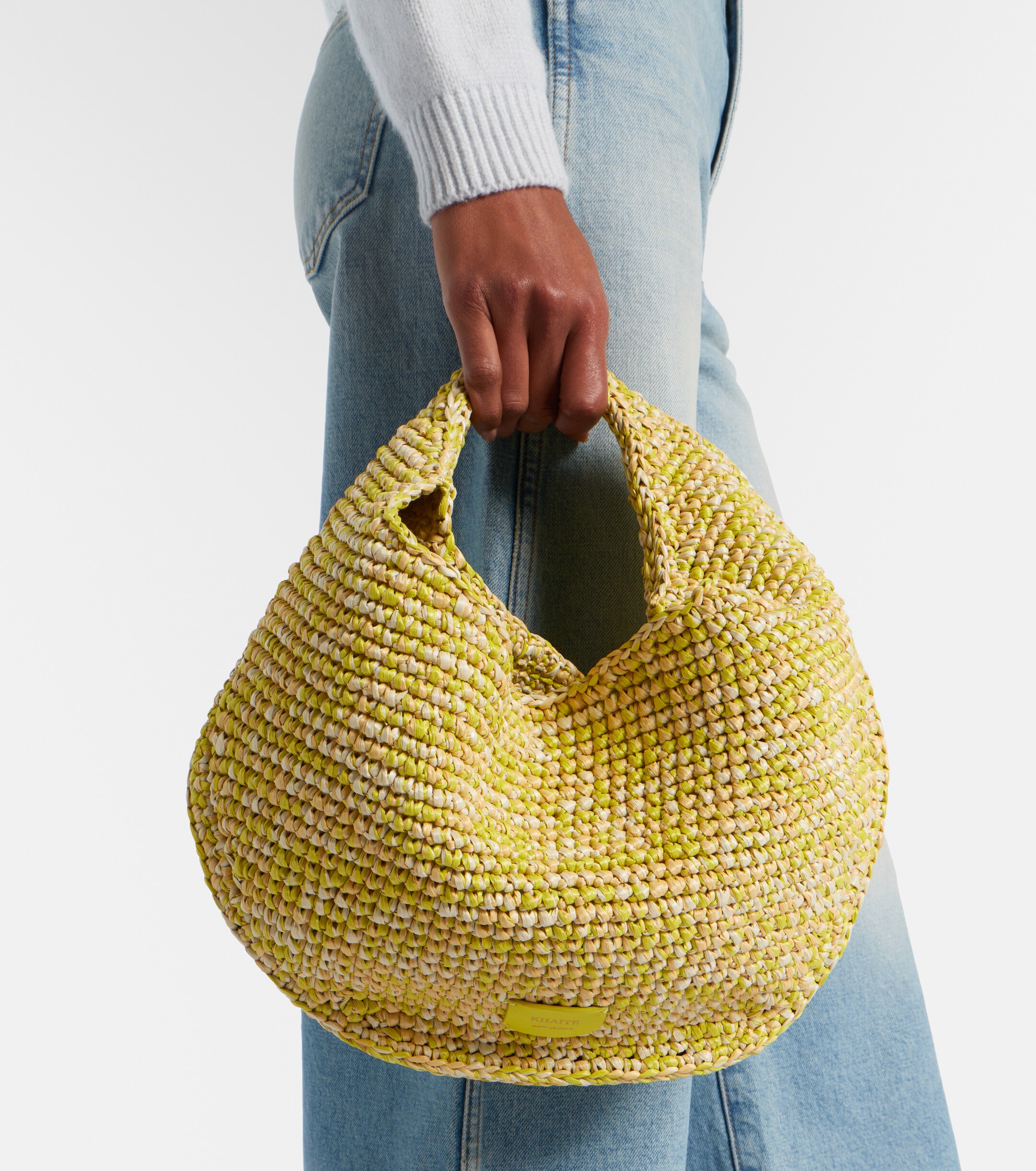 KHAITE Olivia Medium raffia top-handle bag