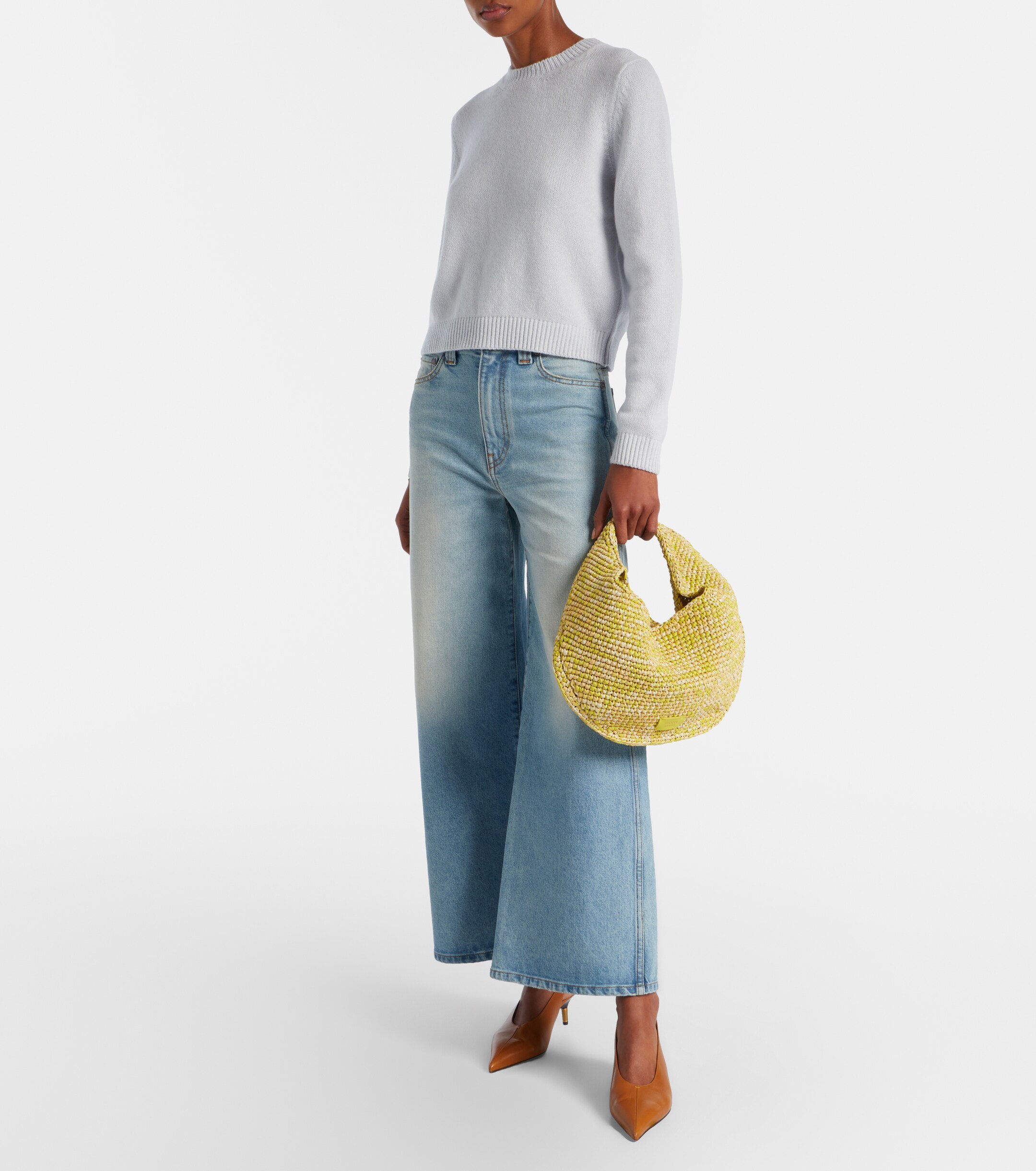KHAITE Olivia Medium raffia top-handle bag