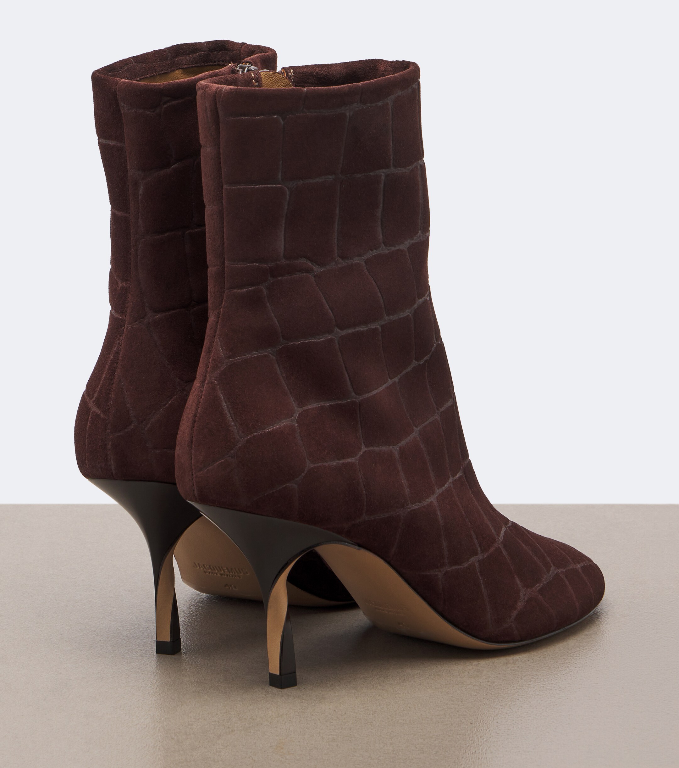 Jacquemus Jacquemus Collant croc-effect suede ankle boots