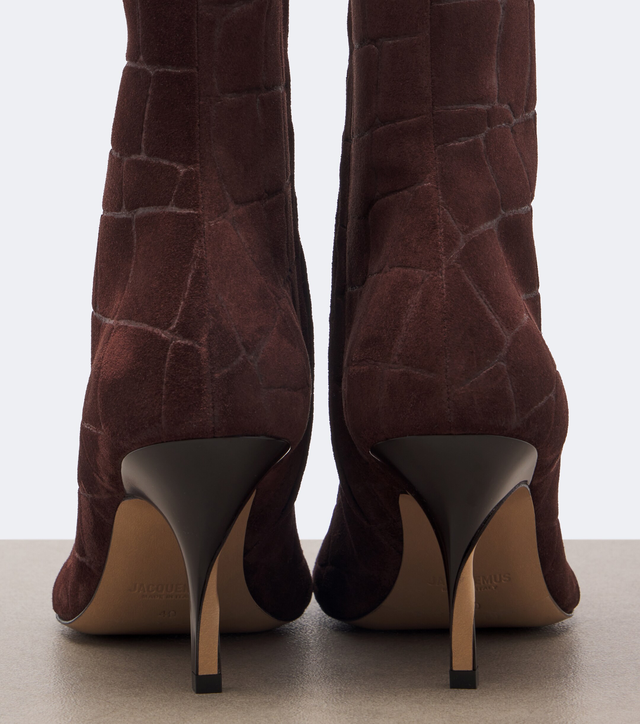 Jacquemus Jacquemus Collant croc-effect suede ankle boots